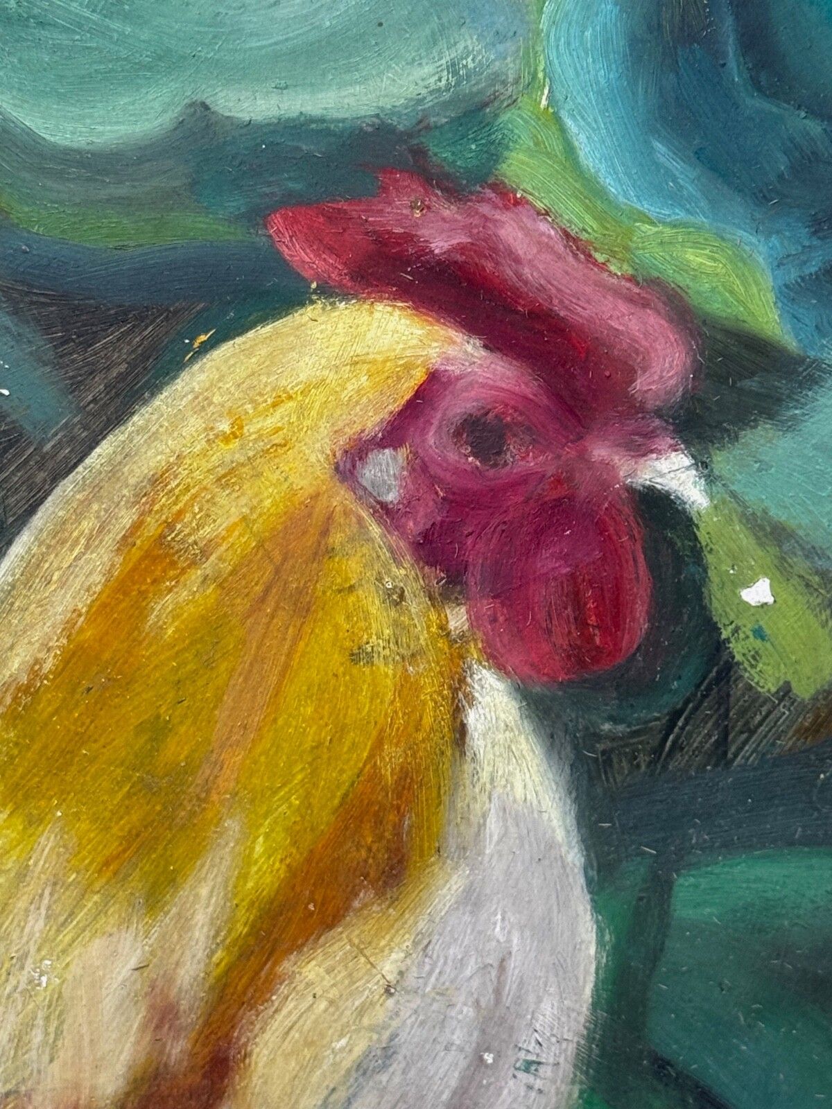 5000.0 Begin 20e eeuw, Rubio the Empordanesa Rooster | Olieverfschilderij, volkskunst, ca. jaren 1930 photo
