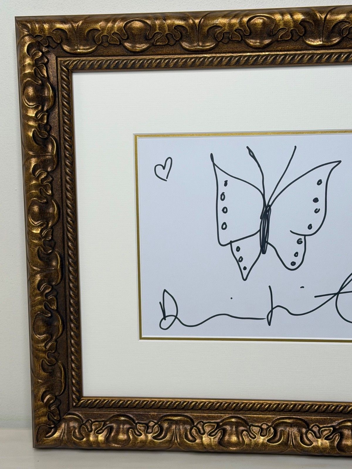 Damien Hirst Butterfly With Hearts – Signed Original Ink Drawing On Paper photo Art