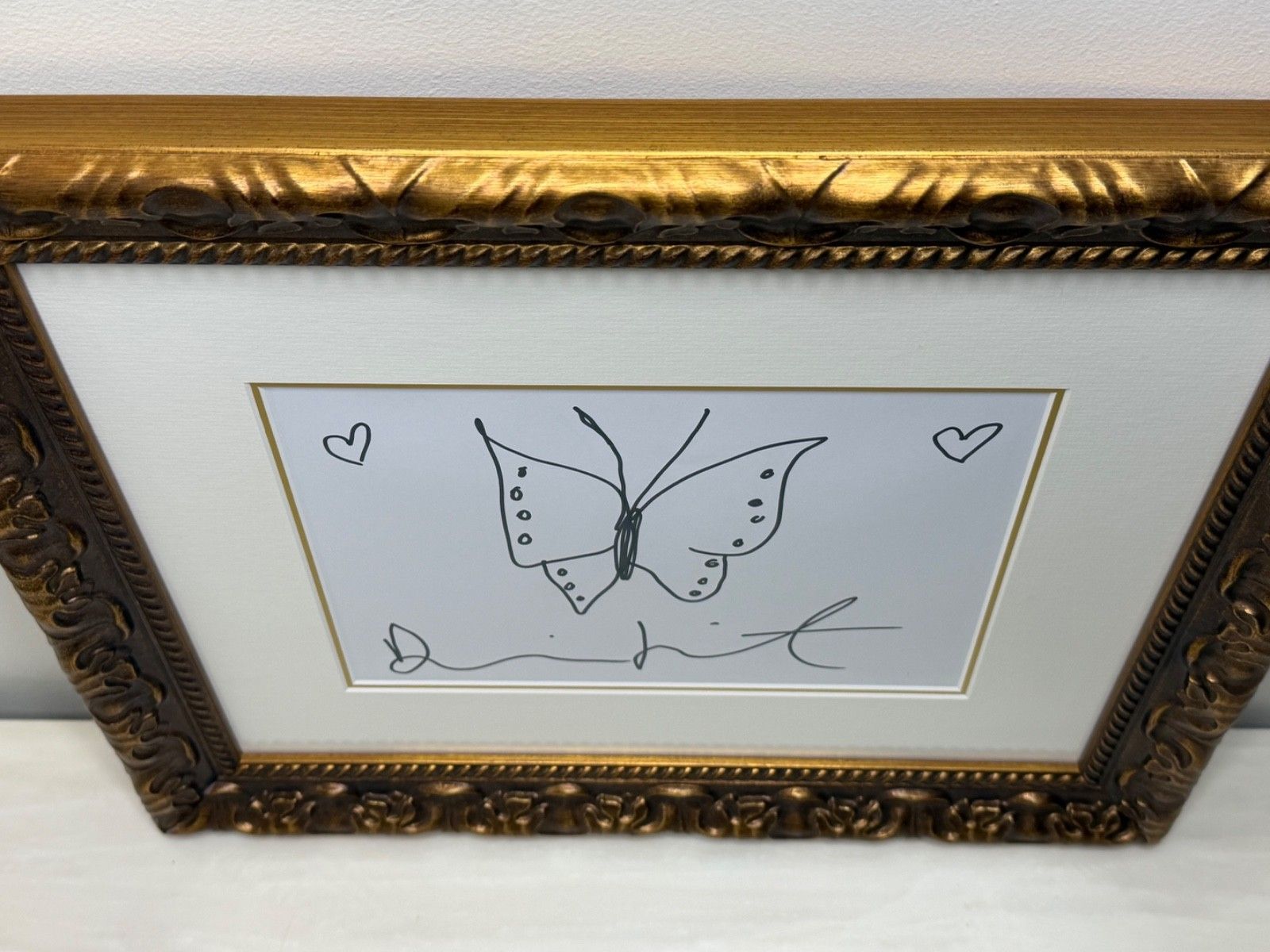 Damien Hirst Butterfly With Hearts – Signed Original Ink Drawing On Paper photo buy