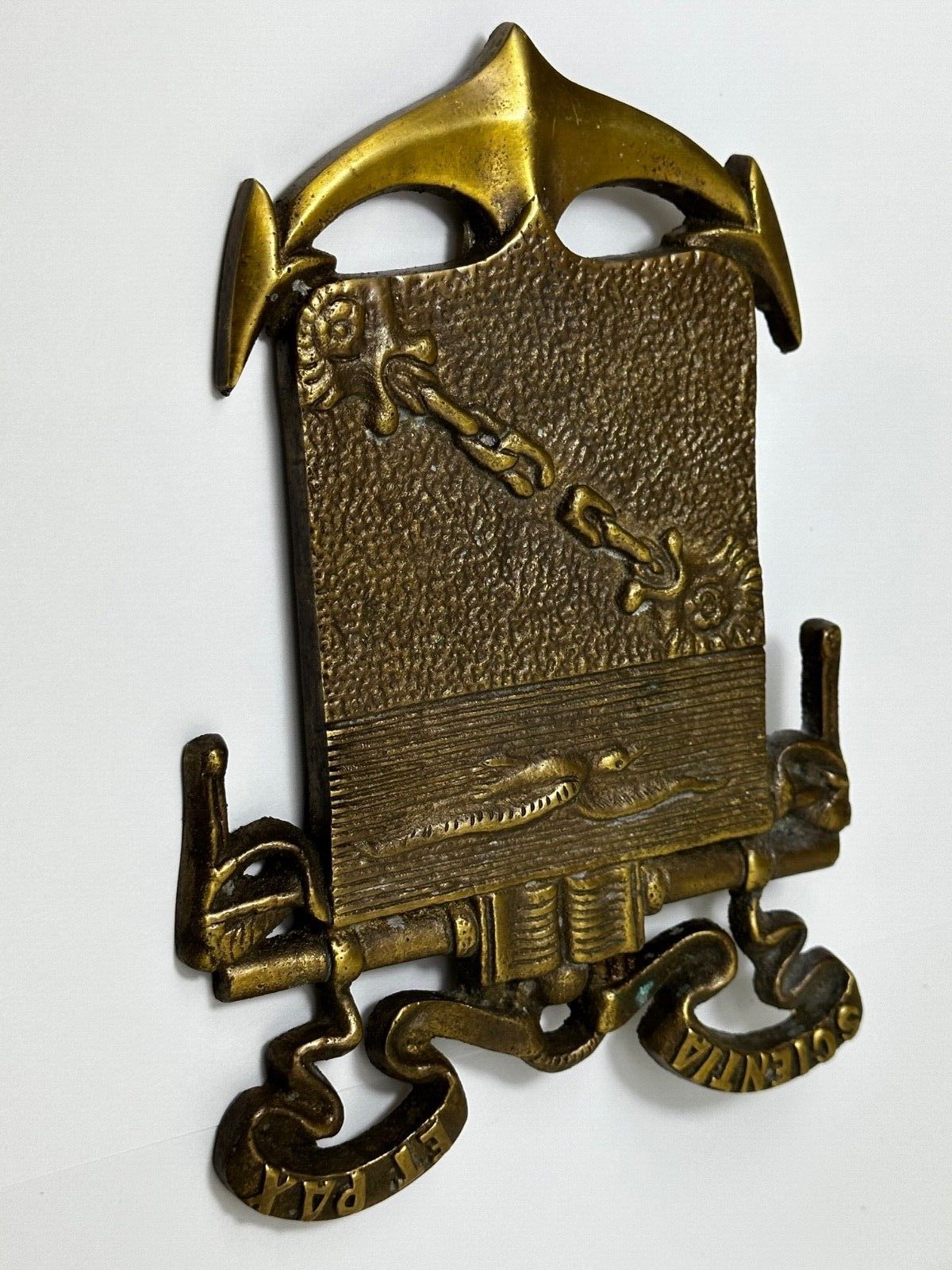 Antiek Anker Ketting Meeuw Wandplaquette Scientia Et Pax photo Kunst