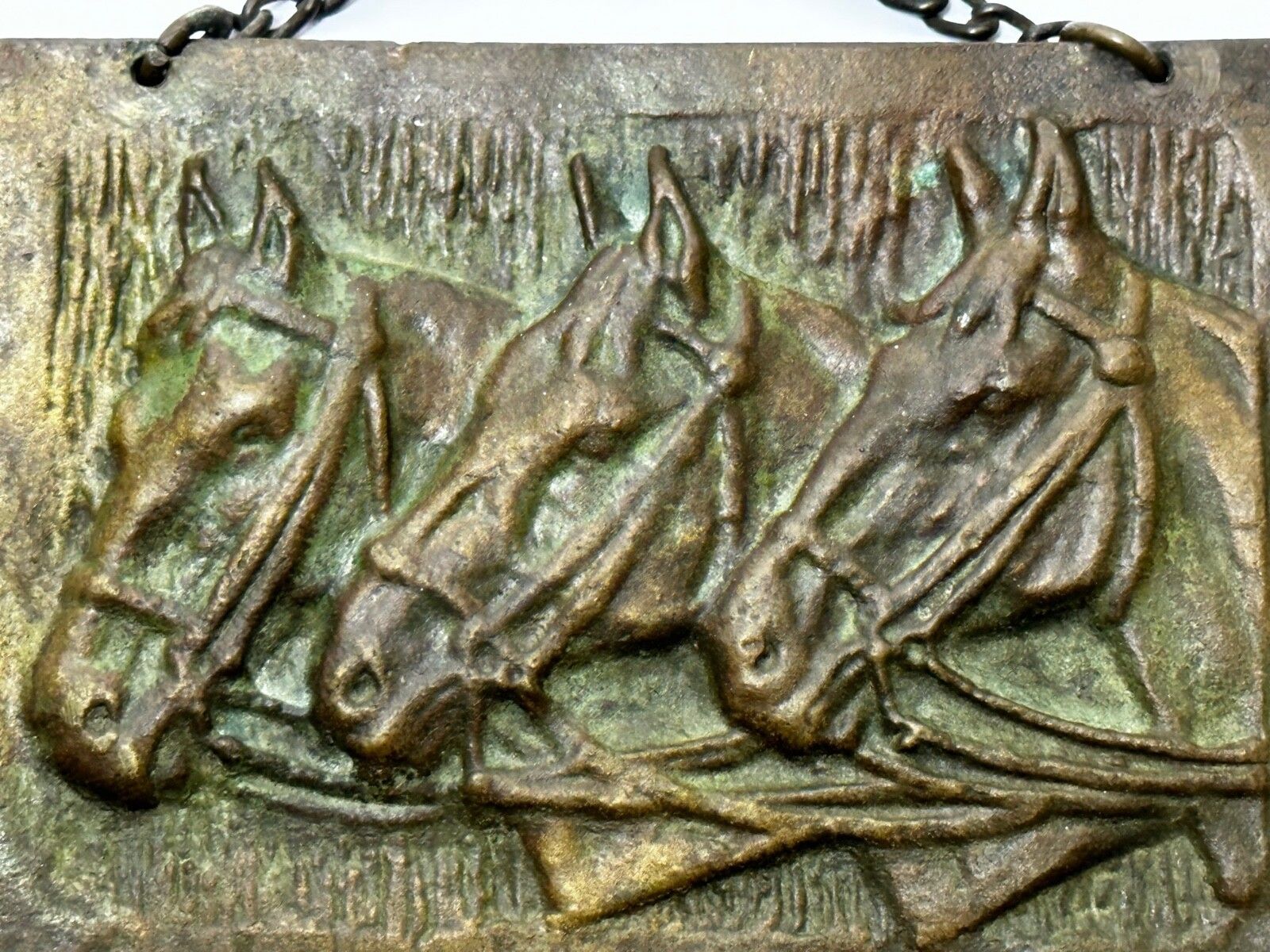 Art Deco Bronzen Sculptuur Trio Baai Jachtruiters Paarden, Cirkel van John Rattenbury Skeaping photo furniture