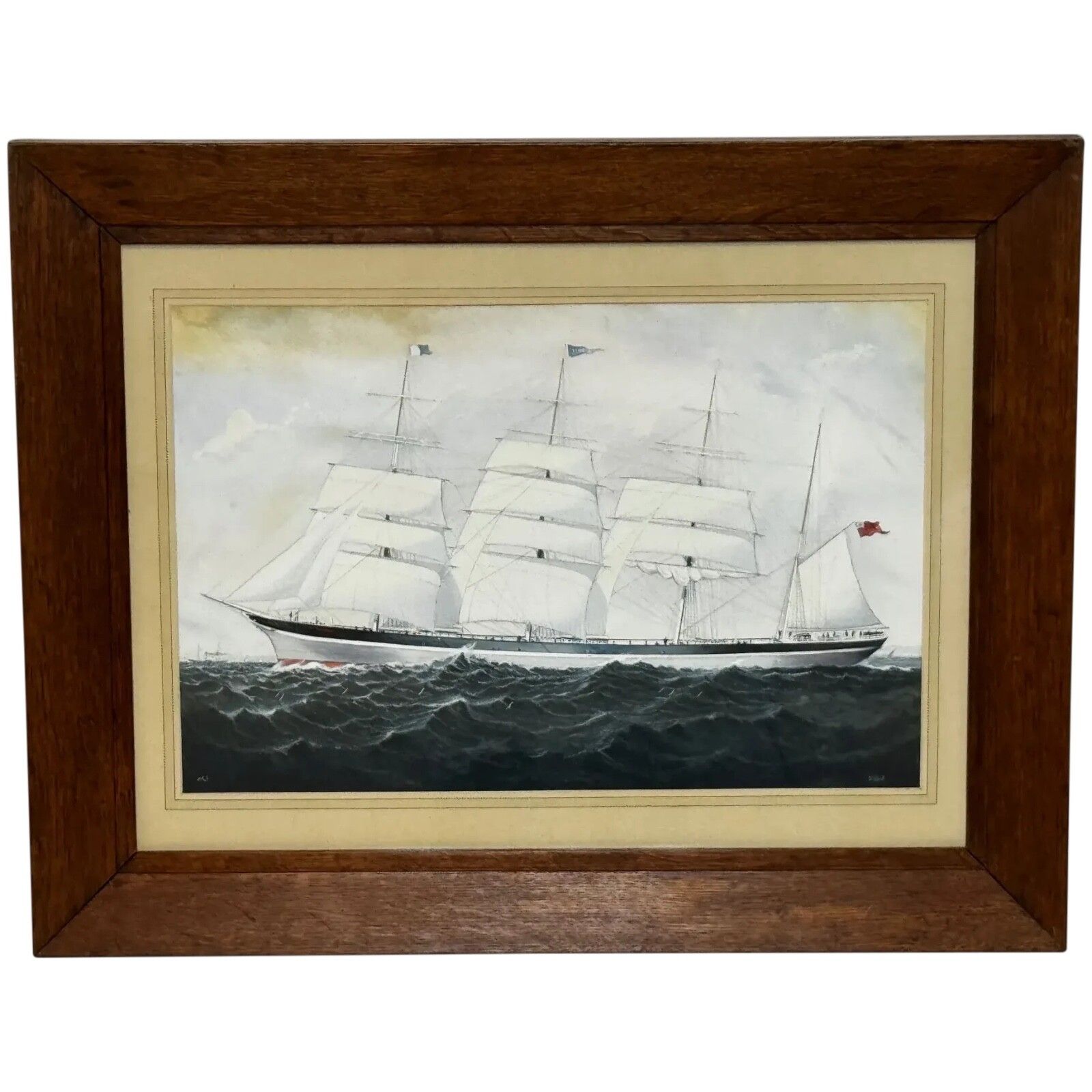 Victoriaans schilderij Brocklebank Line viermastige bark stalen romp schip Sindia