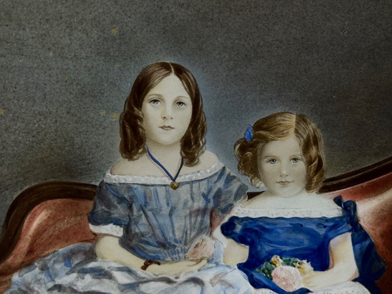 photo for sale 19e-eeuws familieportret van de familie van kapitein John Cooke, Louisa, Augusta en Sophia Devonshire