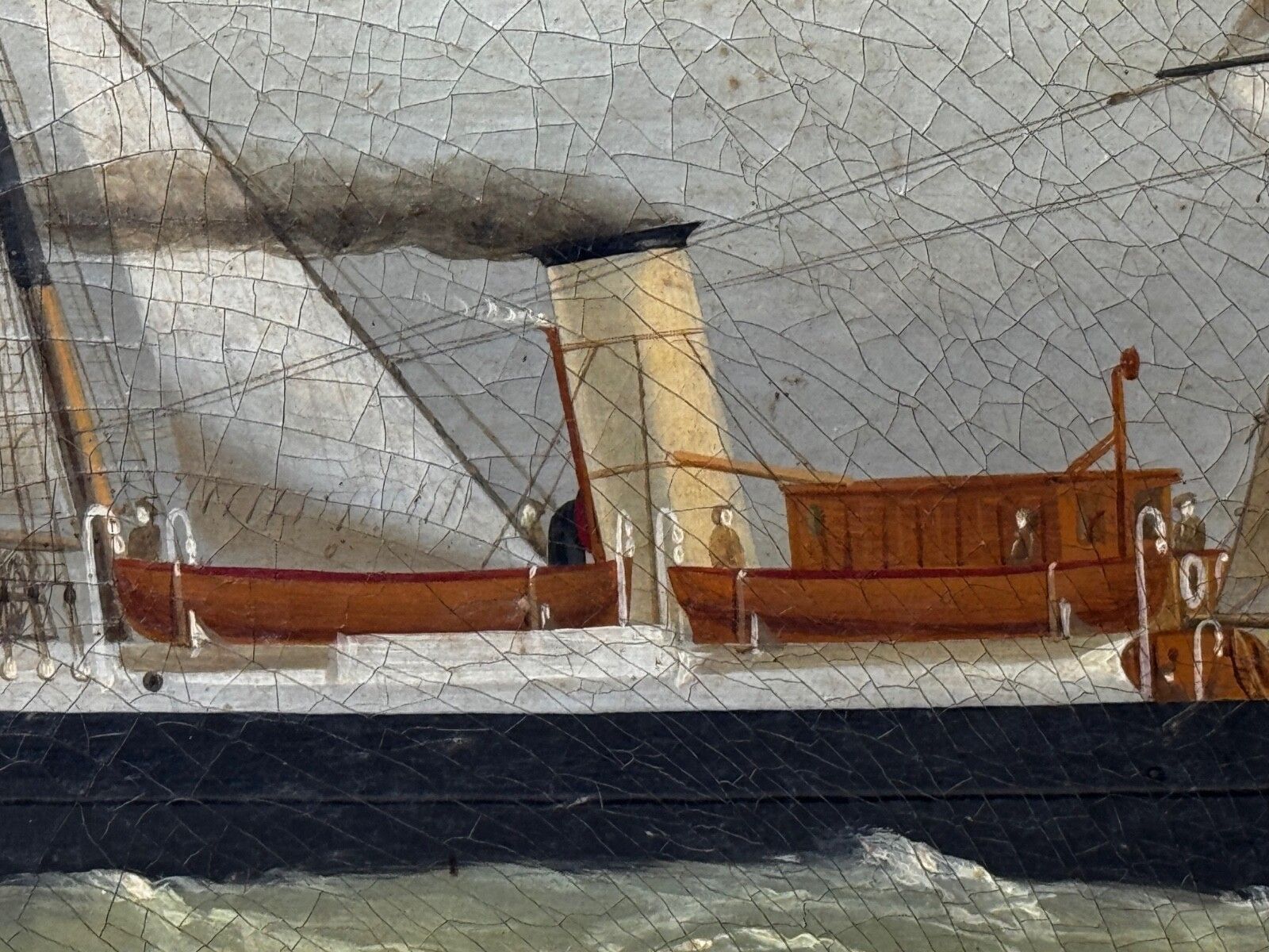 Groot 19e eeuws olieverfchilderij stoomschip SS Miranda Poolse Arctische Expeditie DR Frederick Albert Cook photo buy