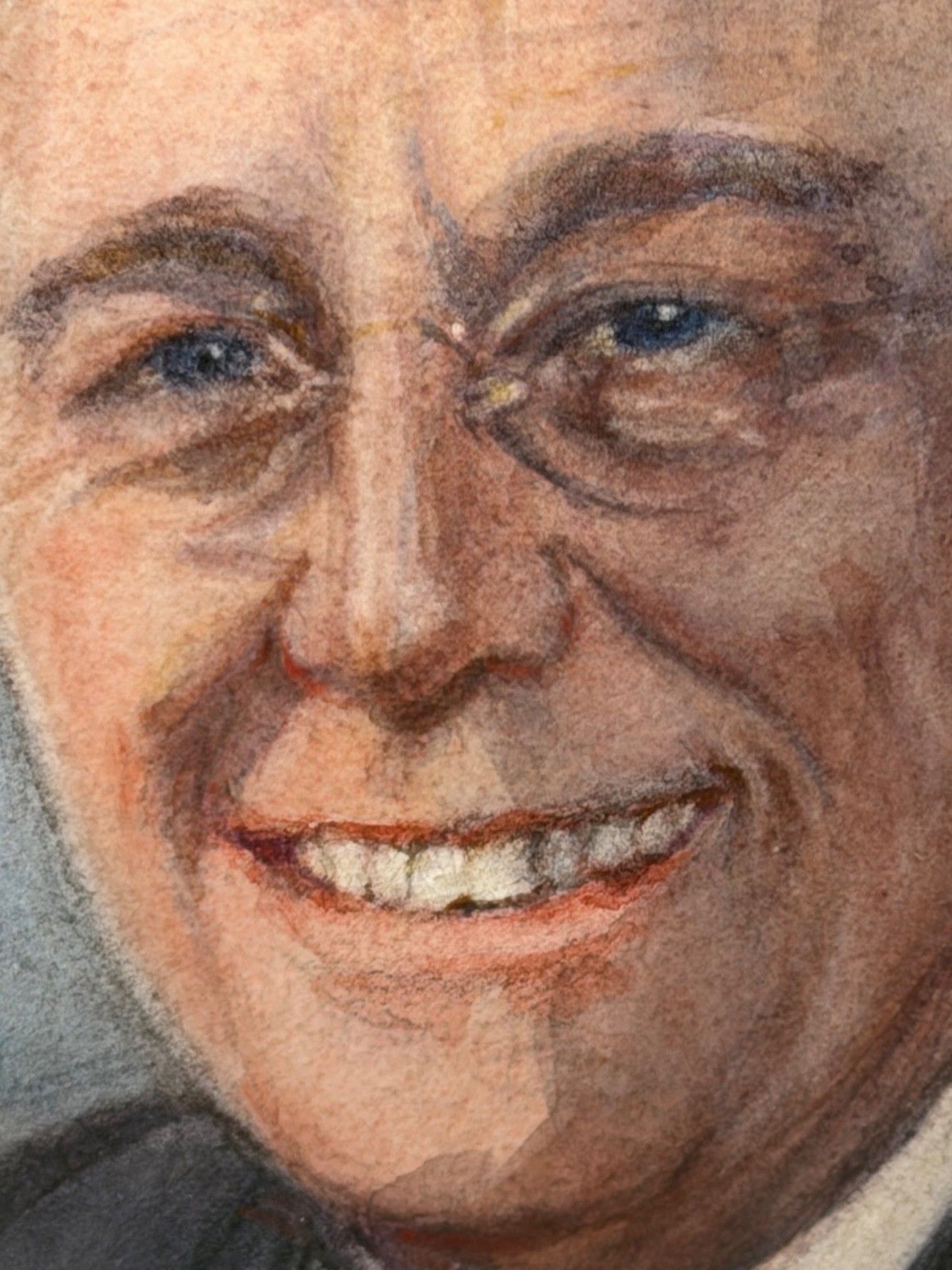 photo vintage Mid-Century portreitschilderij van President Franklin D. Roosevelt (1882-1945), ca. jaren 1940