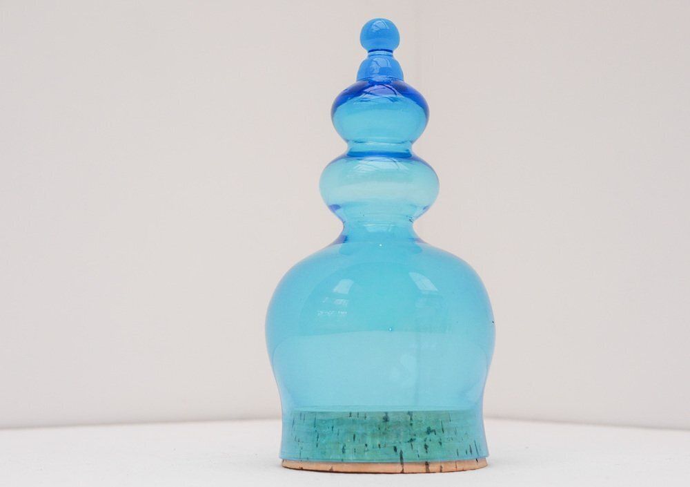 Décoration Bonbonnière en verre soufflé à la bouche, par Bertil Vallien pour Kosta Boda, années 1970 photo