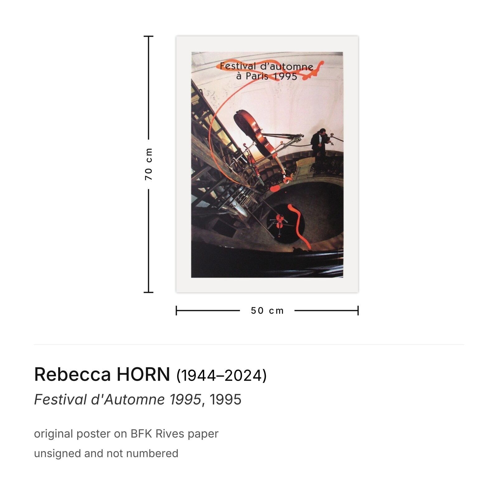 Rebecca Horn Poster Festival D'automne 1995 photo furniture