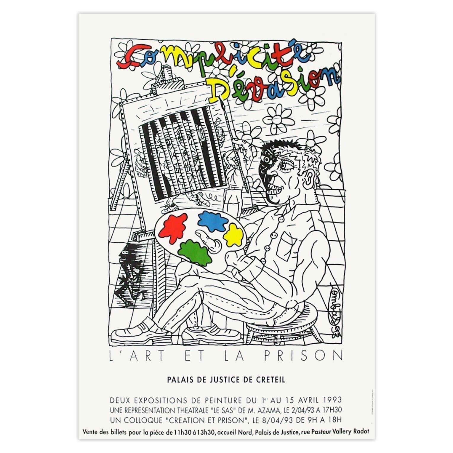 Robert Combas Poster Expo 1993 L'art Et La Prison