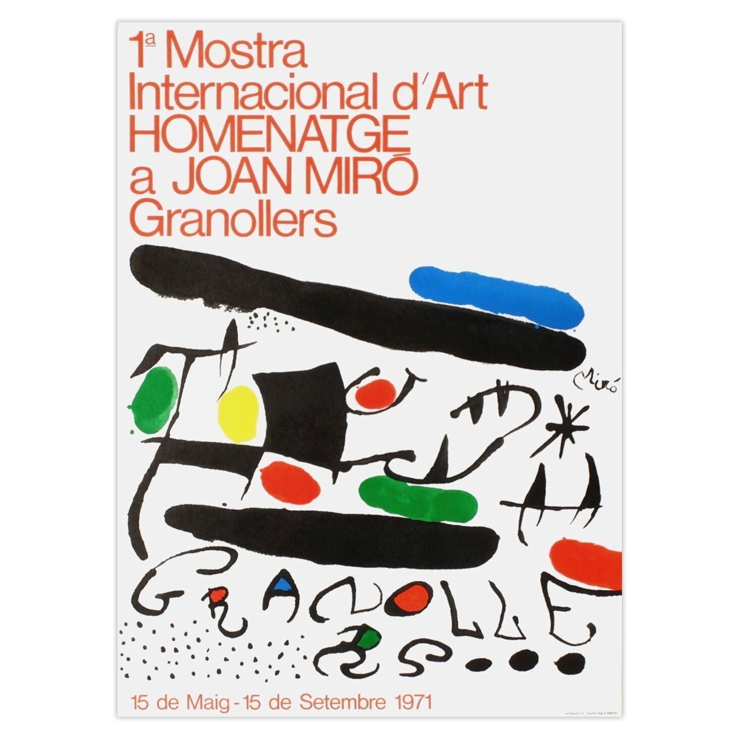 Joan Miro Poster Expo 71   Muestra International De Arte