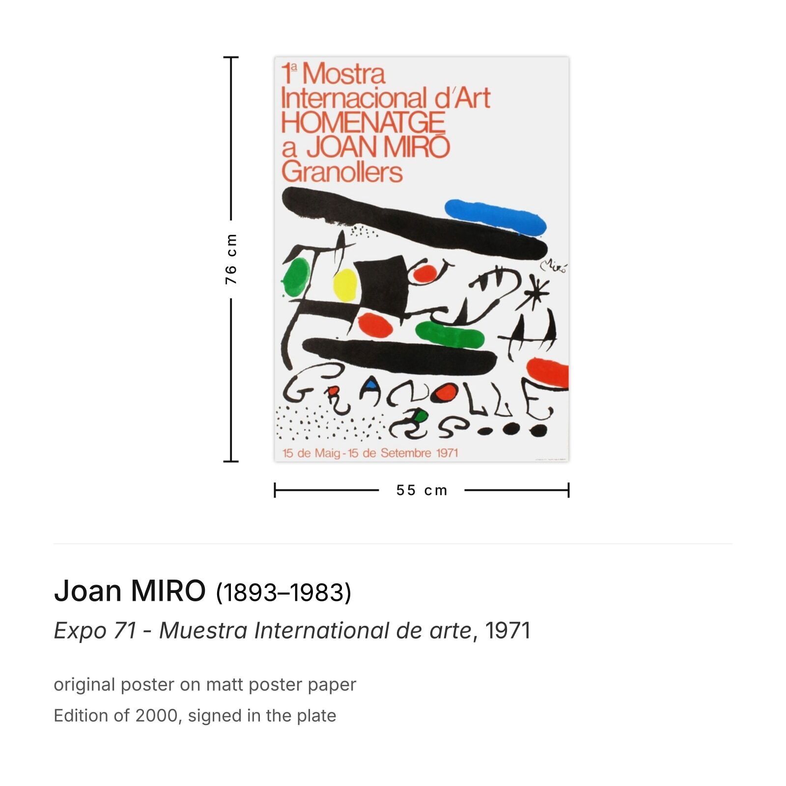 Joan Miro Poster Expo 71   Muestra International De Arte photo furniture