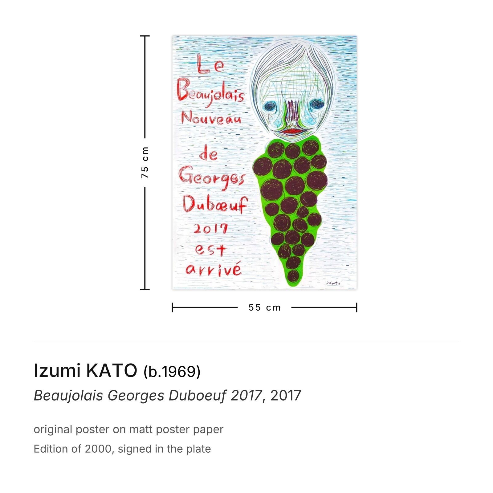 Izumi Kato Poster Beaujolais Georges Duboeuf 2017 photo furniture