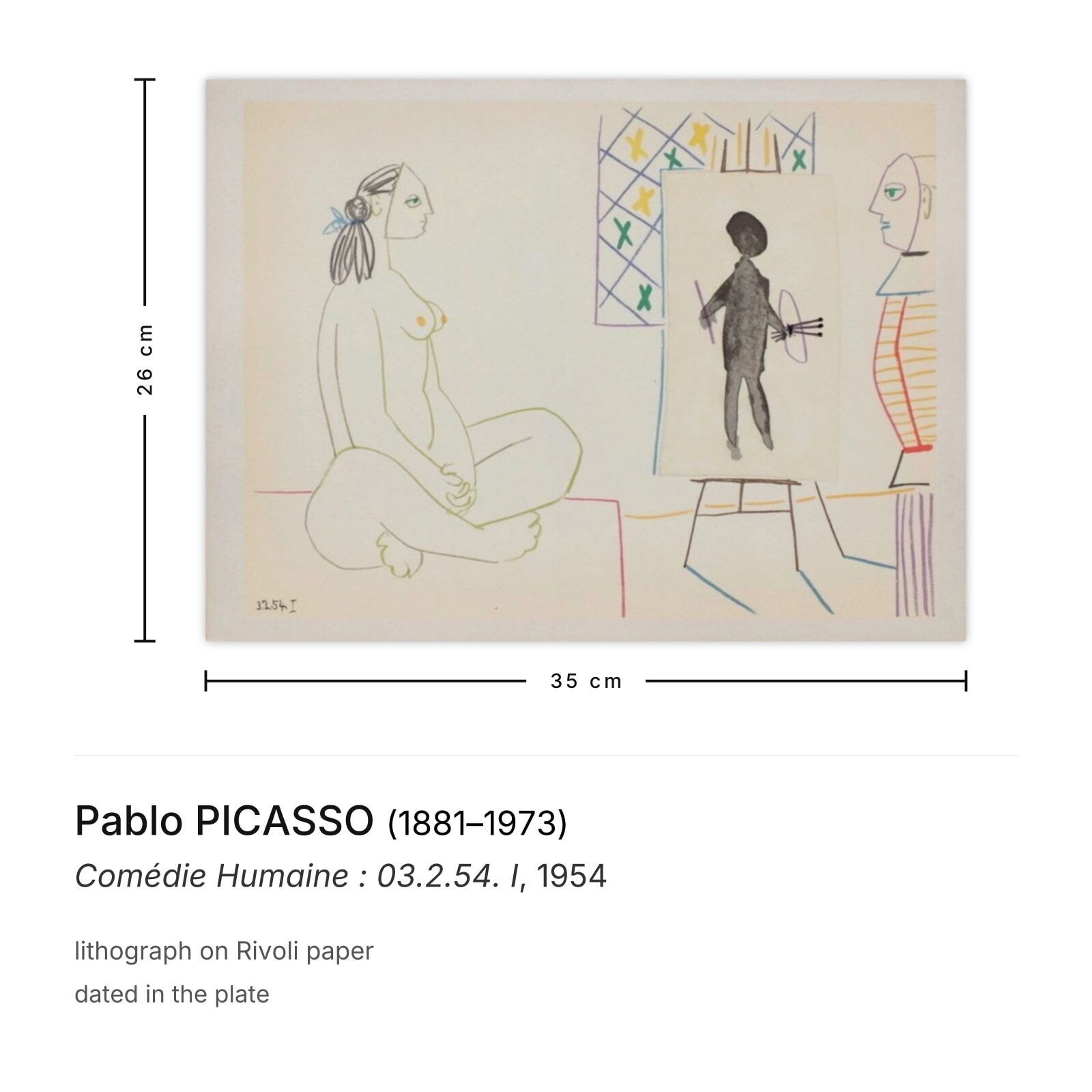 Pablo Picasso Lithografie Comédie Humaine : 03.2.54. I photo furniture