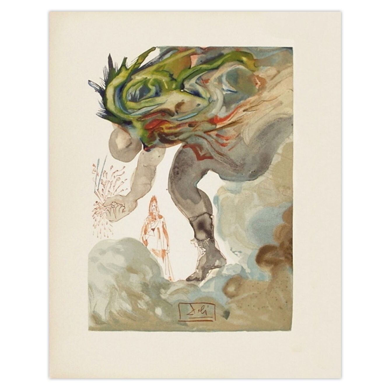 Salvador Dali Houtsnede Divine Comédie Enfer 31 Les Géants 1960