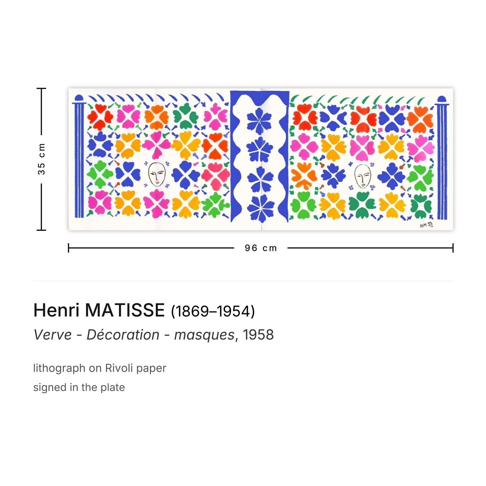 Henri Matisse Lithografie Verve   Décoration   Masques 1958 photo furniture