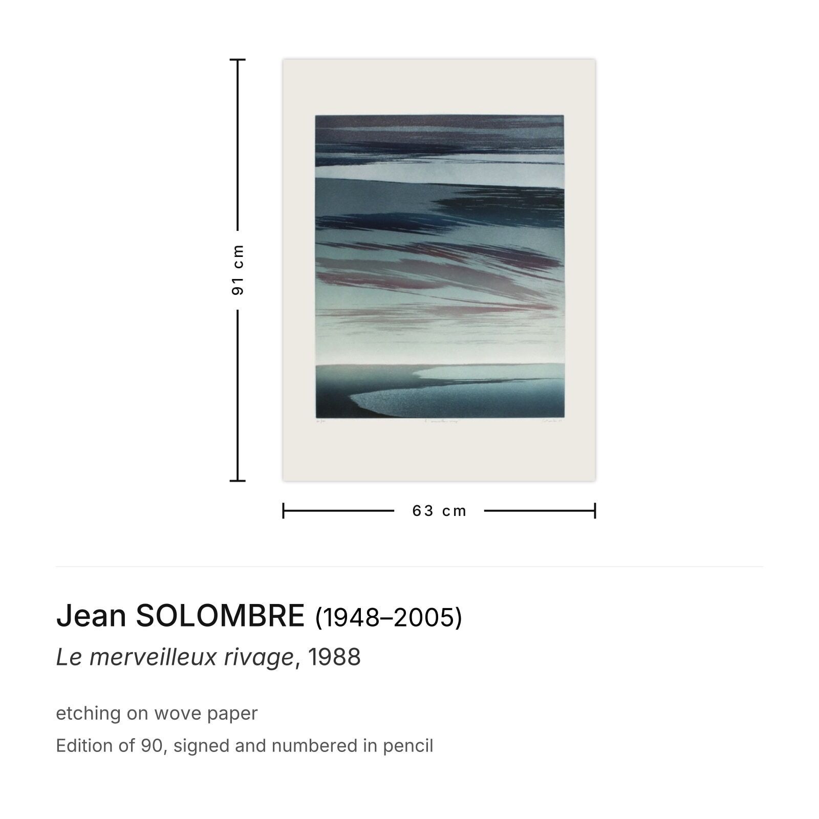 Jean Solombre Gesigneerde Ets Le Merveilleux Rivage 1988 photo furniture