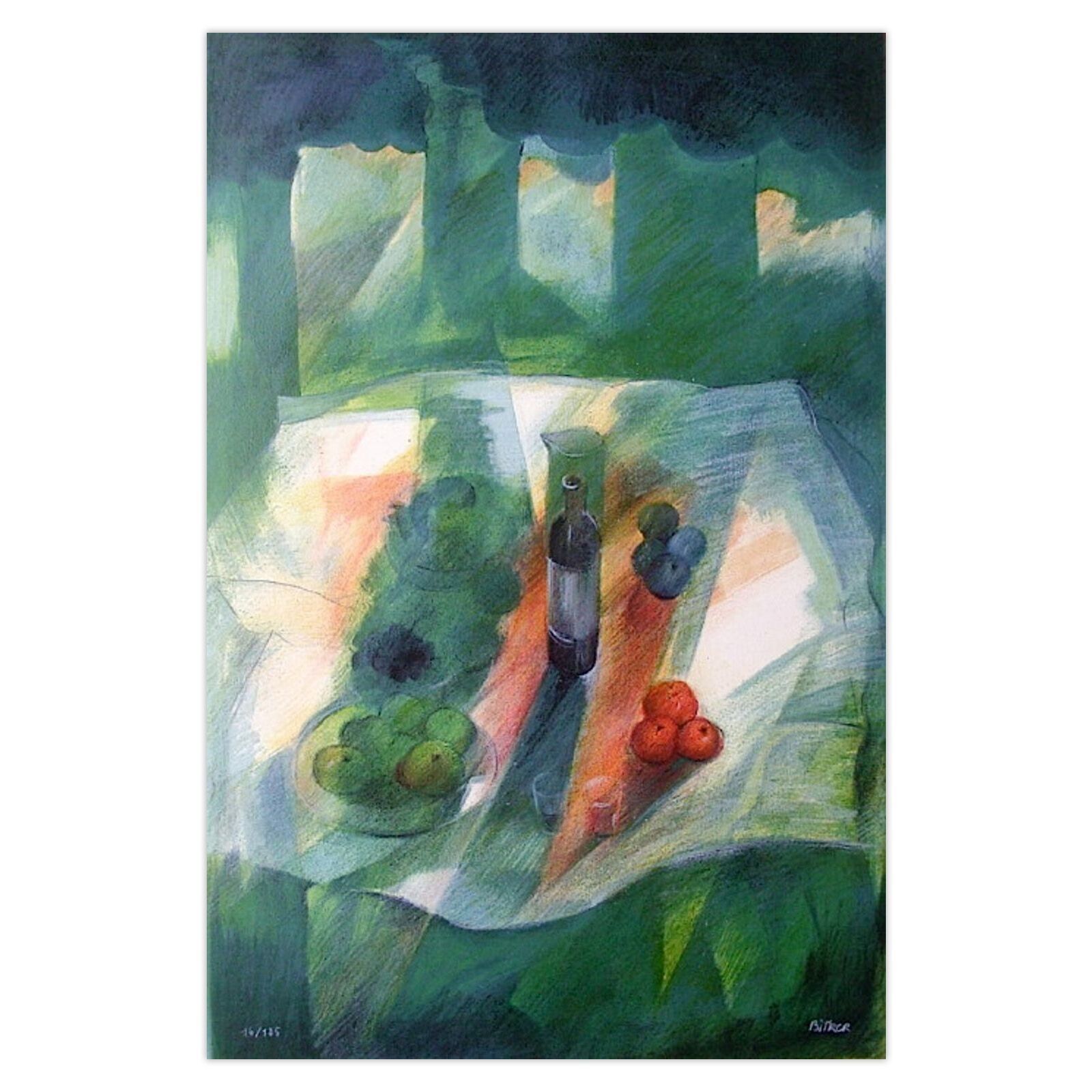 Colette Bitker Gesigneerde Lithografie Déjeuner Sur L'herbe III 1989
