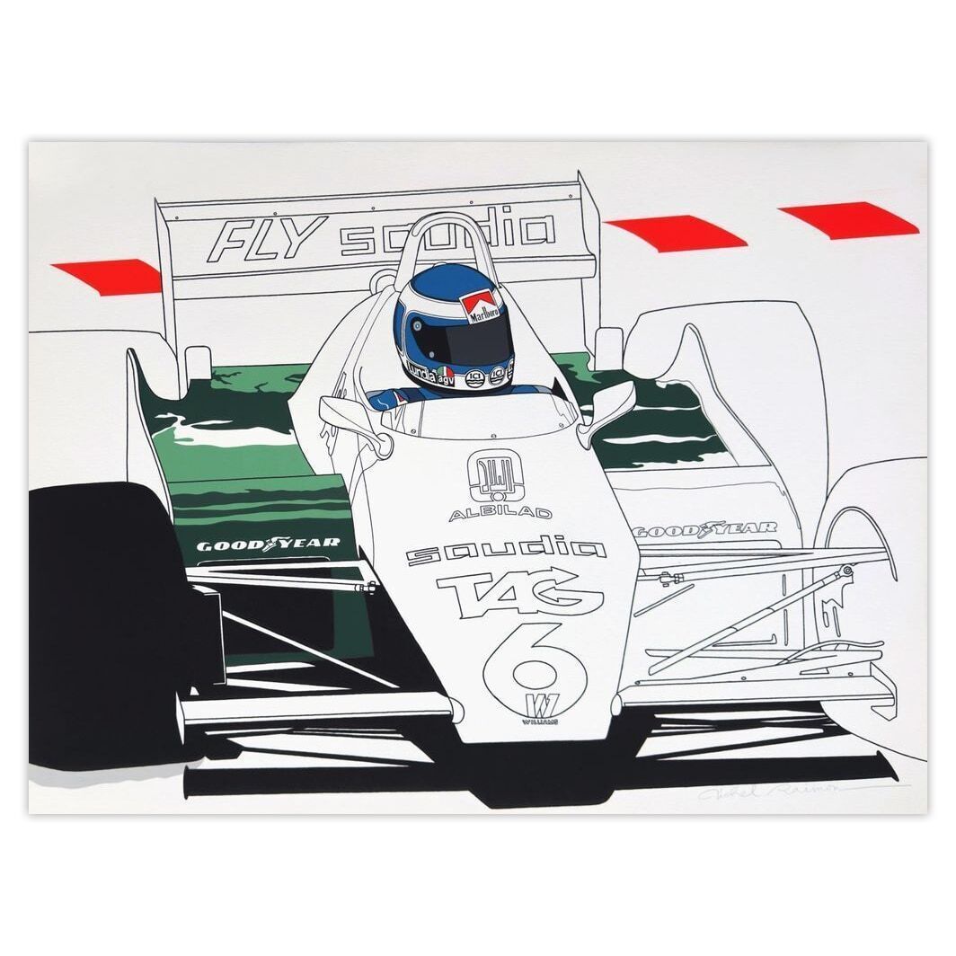 Michel Raimon Gesigneerde Zeefdruk Kéké Roseberg Sur Williams F1 1982 1984
