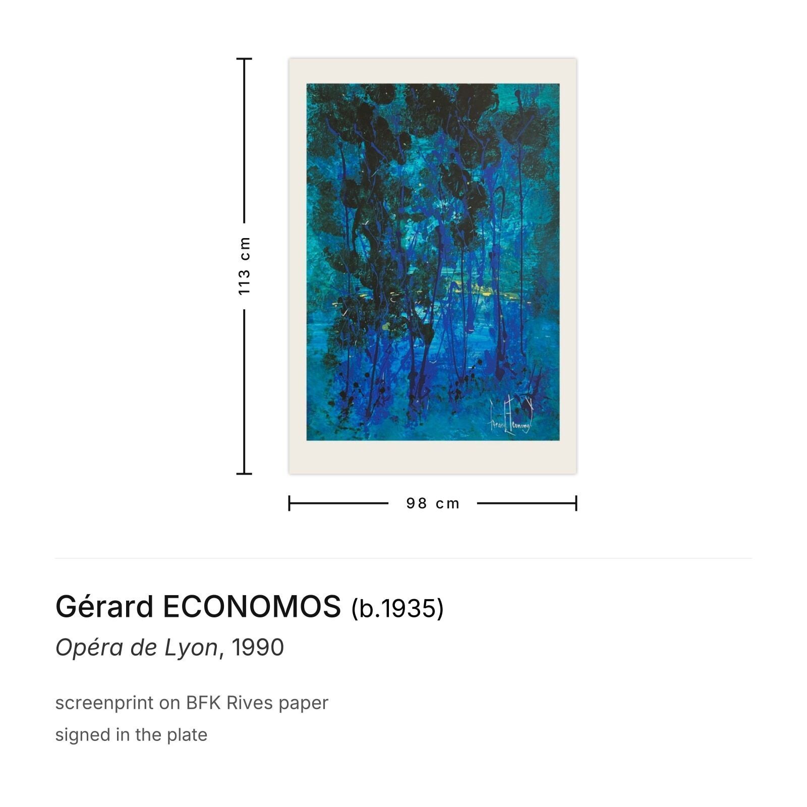 Gérard Economos Screenprint Opéra De Lyon 1990 photo furniture