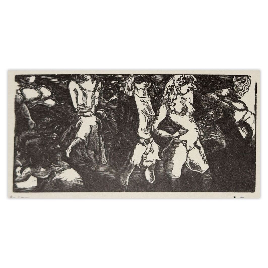 Jules Pascin Woodcut Filles De La Nuit 1960 photo for sale