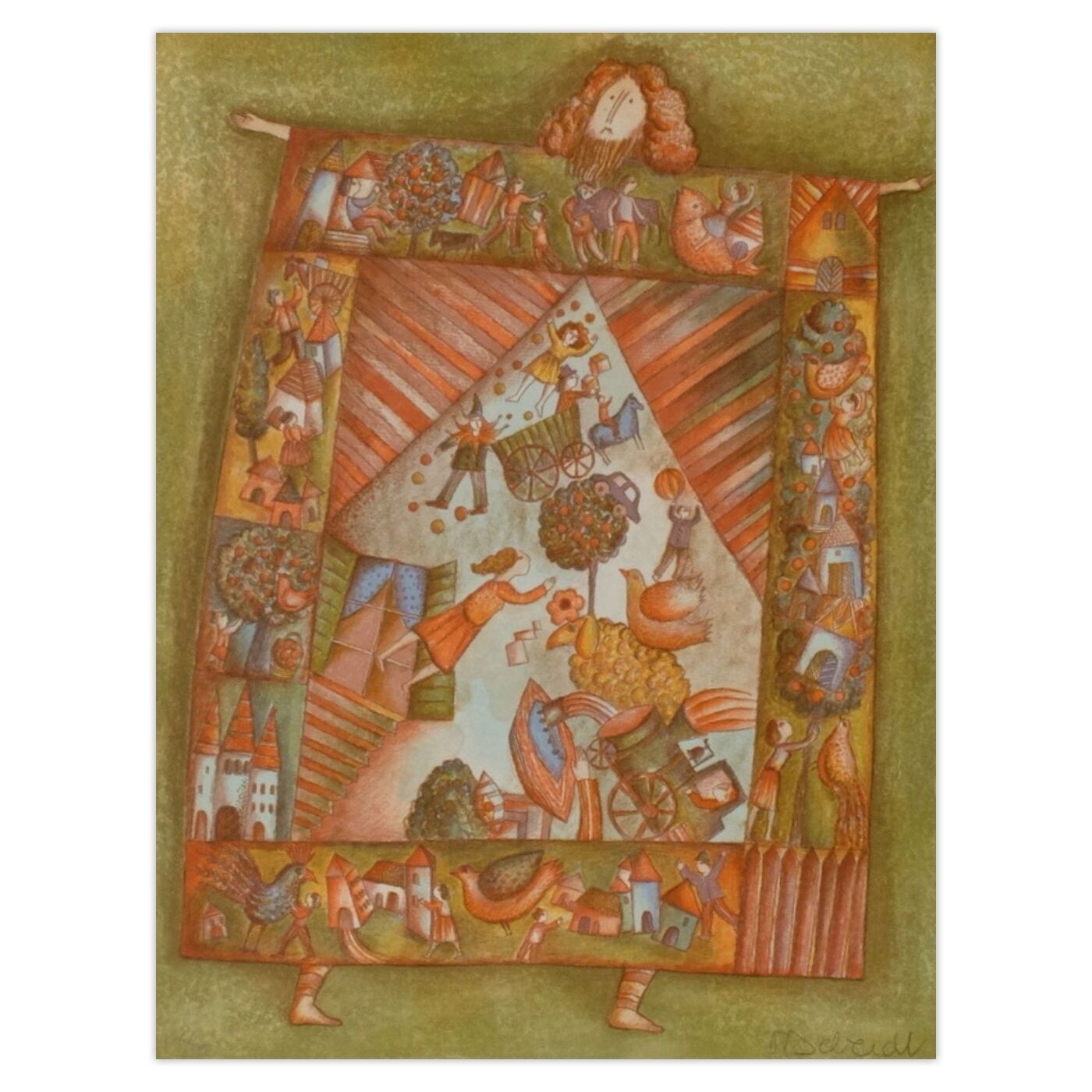 Françoise Deberdt Gesigneerde Lithografie Jesus 1980