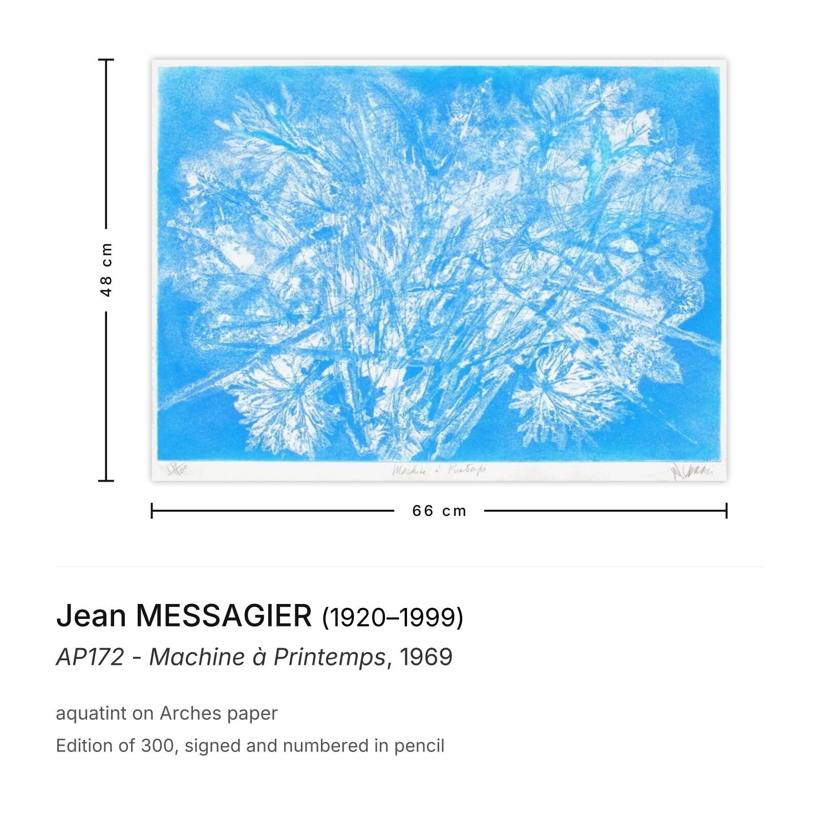 Jean Messagier Gesigneerde Aquatint Ap172 Machine à Printemps 1969 photo furniture