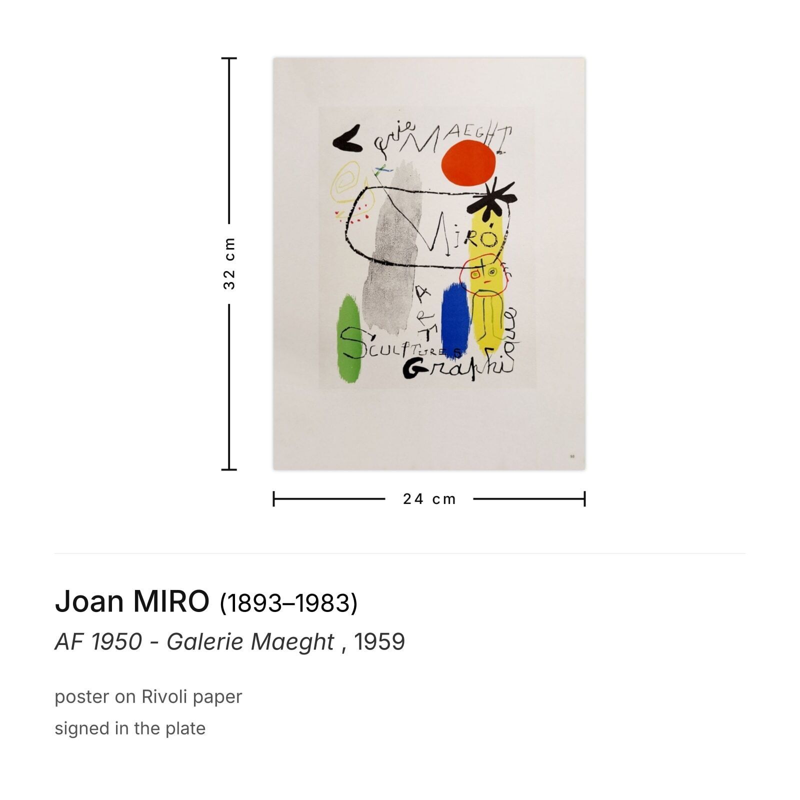 Joan Miro Poster Af 1950 Galerie Maeght 1959 photo furniture