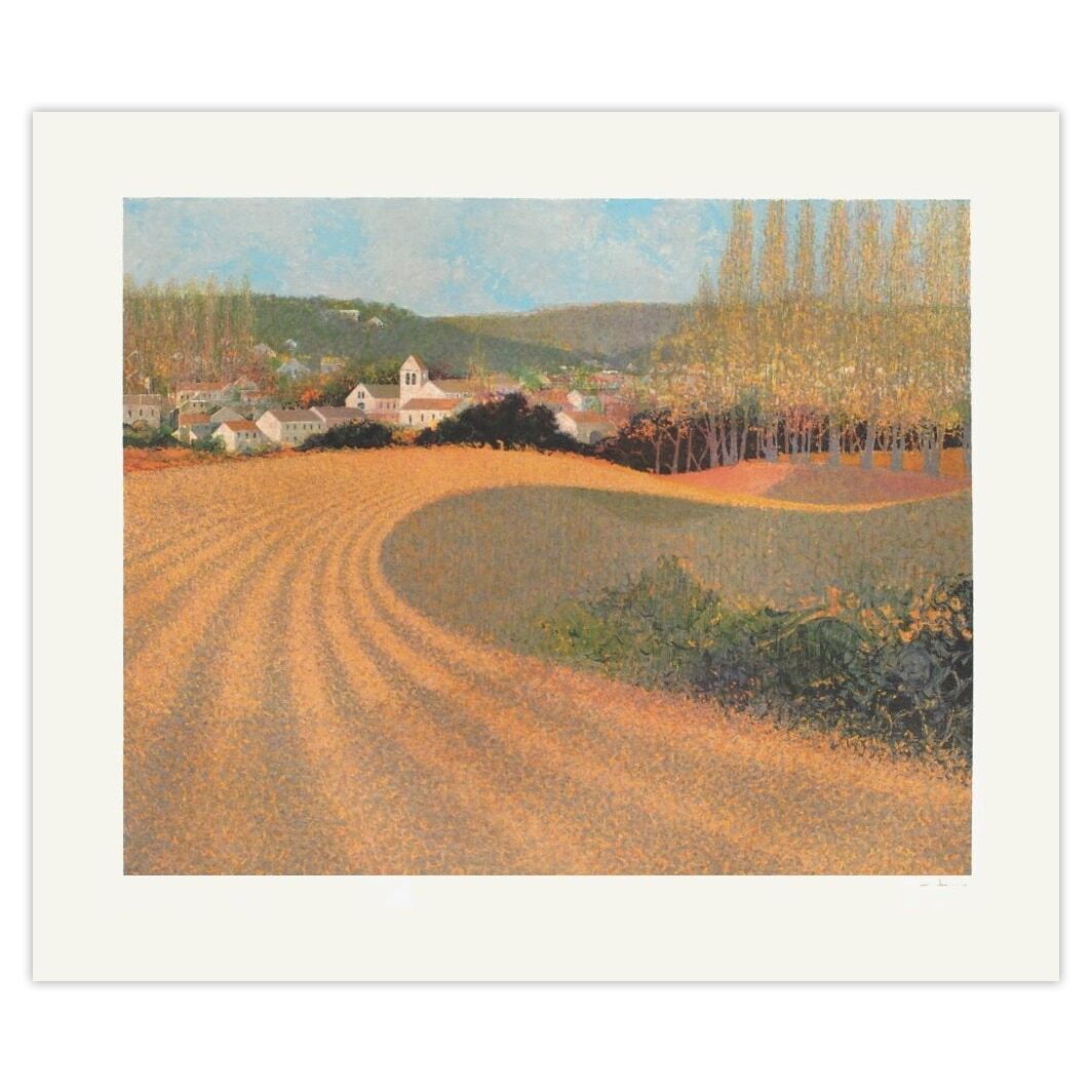 André Bourrié Gesigneerde Lithografie L'automne à Vauhallan