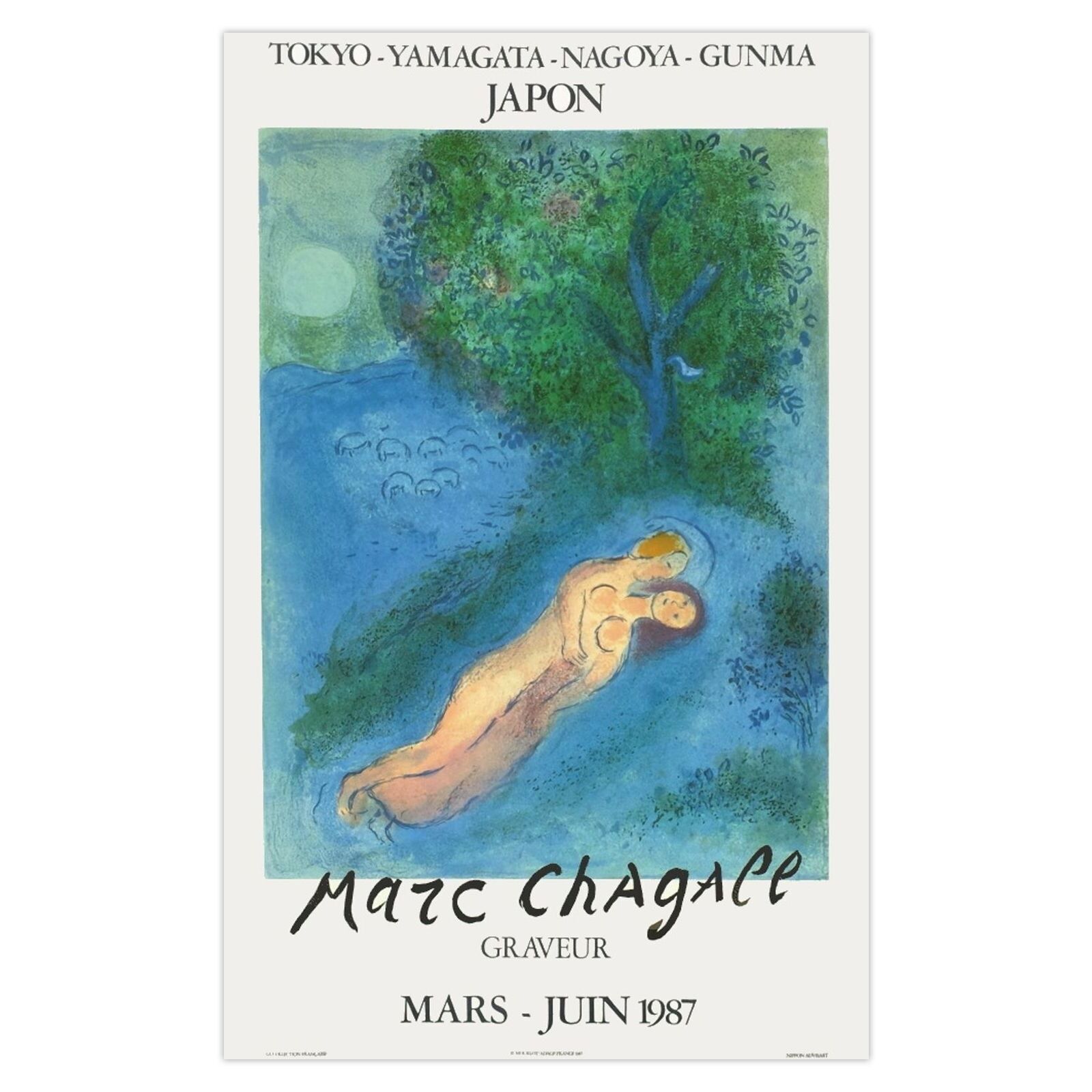 Marc Chagall Poster Expo 87 Tokyo Chagall Graveur