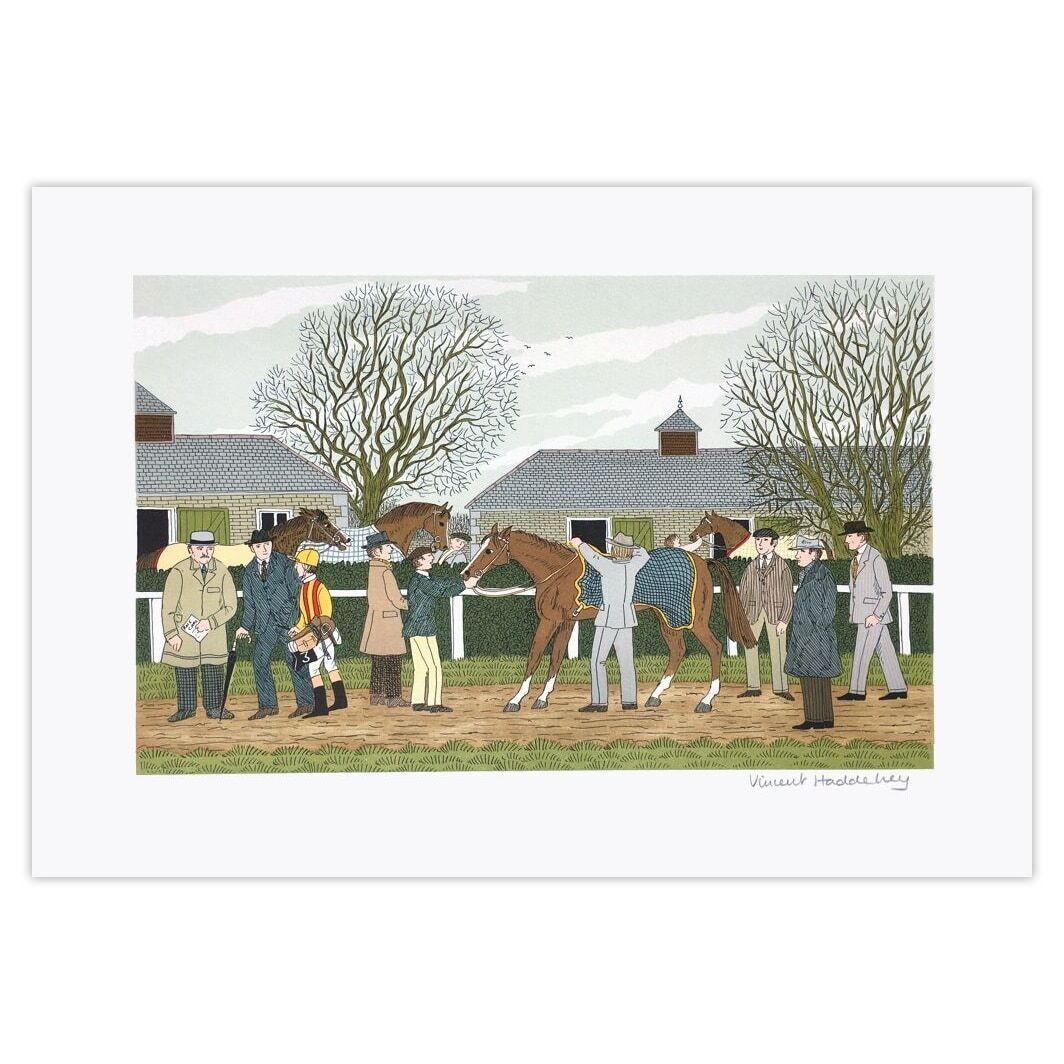Vincent Haddelsey Signed Lithograph Des Chevaux Et Des Hommes : Le Gagnant 1985