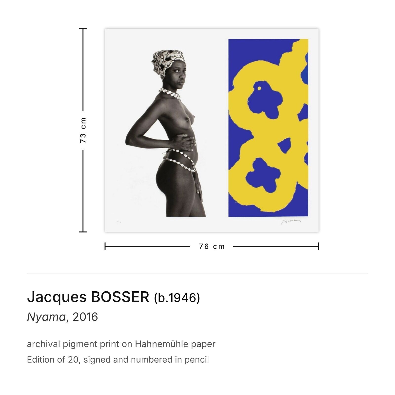 Jacques Bosser Gesigneerde Archival Pigment Print Nyama 2016 photo furniture