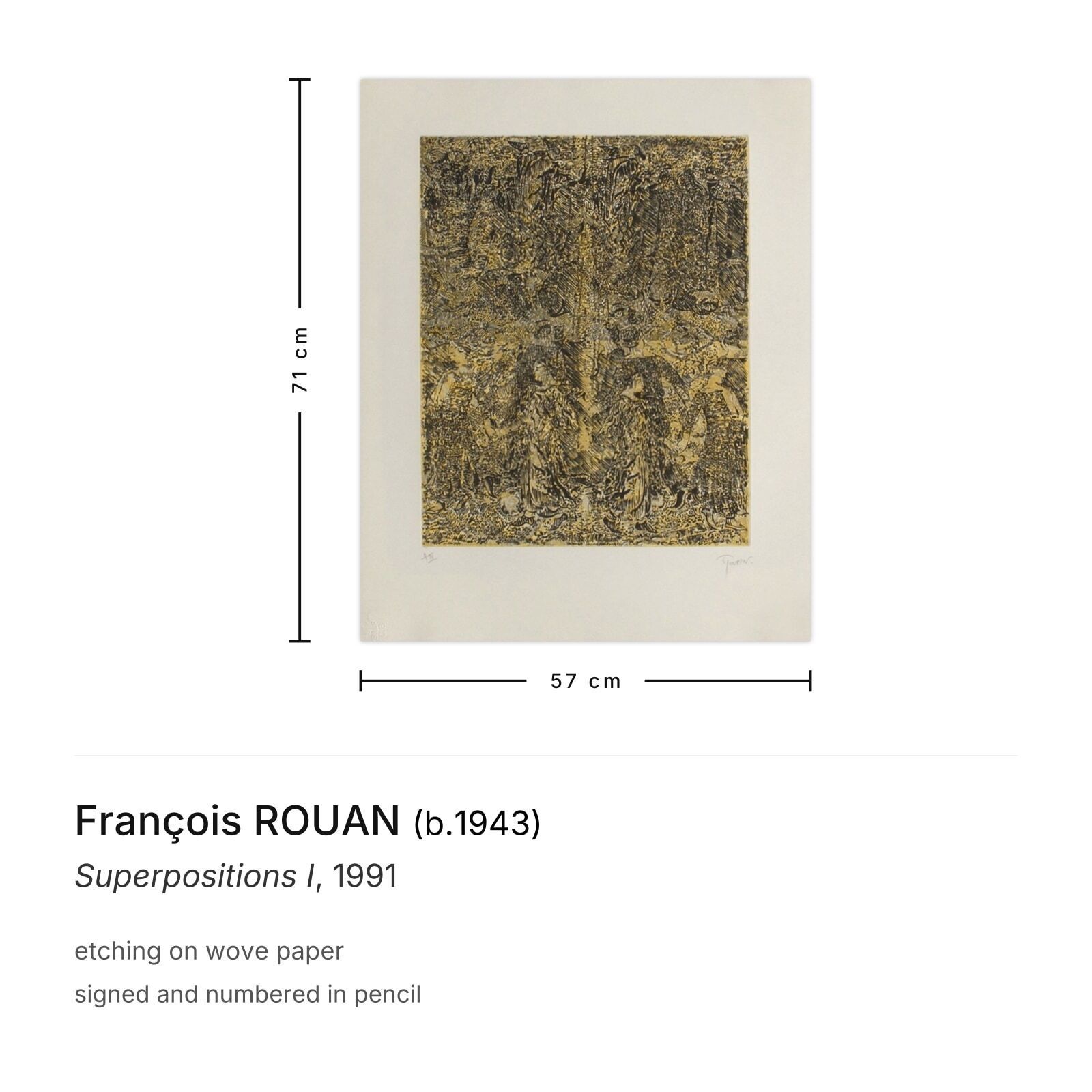 François Rouan Gesigneerde Ets Superpositions I 1991 photo furniture