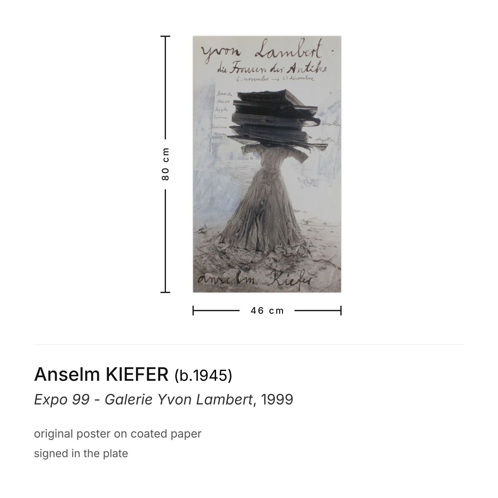 Anselm Kiefer Poster Expo 99 Galerie Yvon Lambert photo furniture