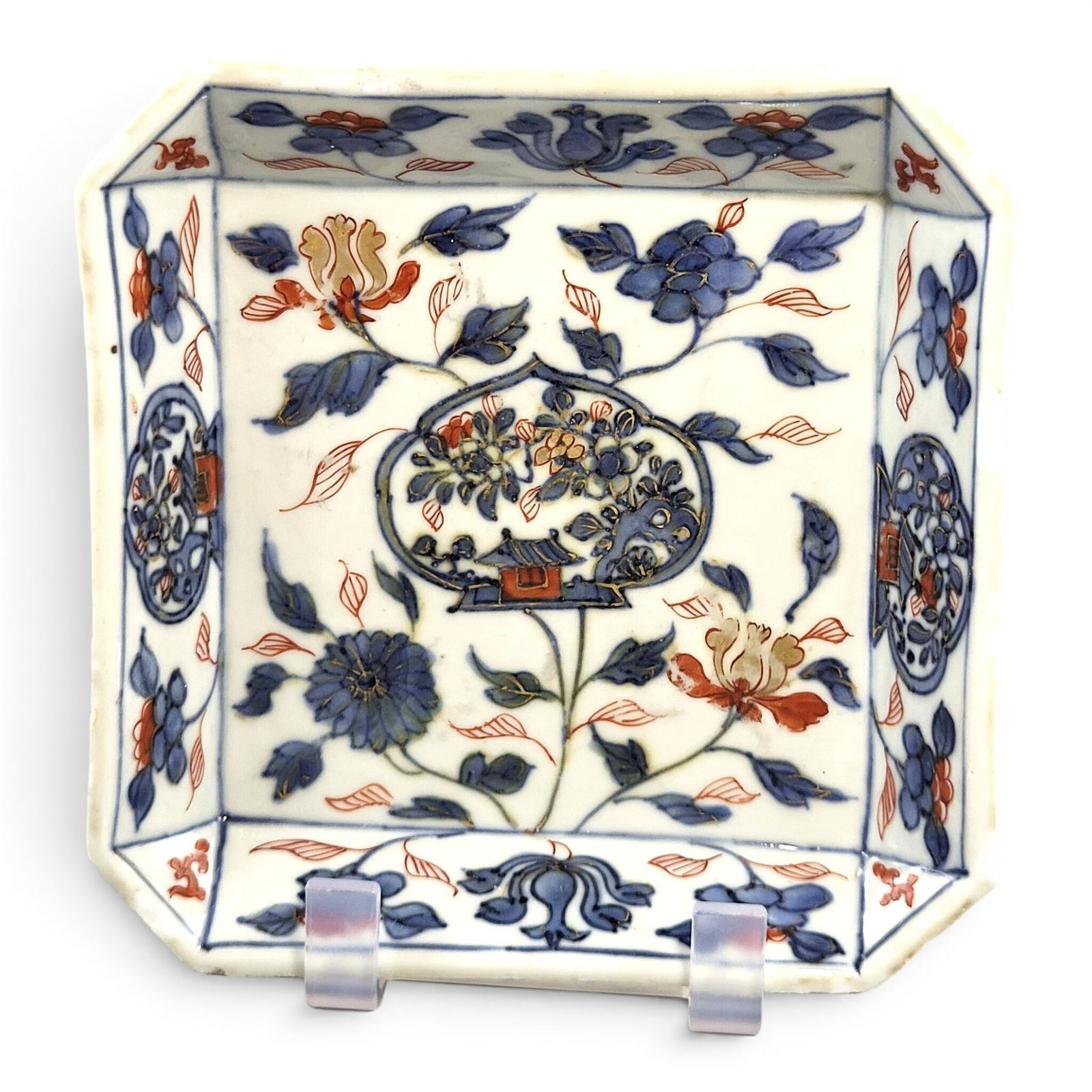 Chinese Imari Porseleinen Vierkante Schaal, Kangxi-periode, ca. 1700-1720
