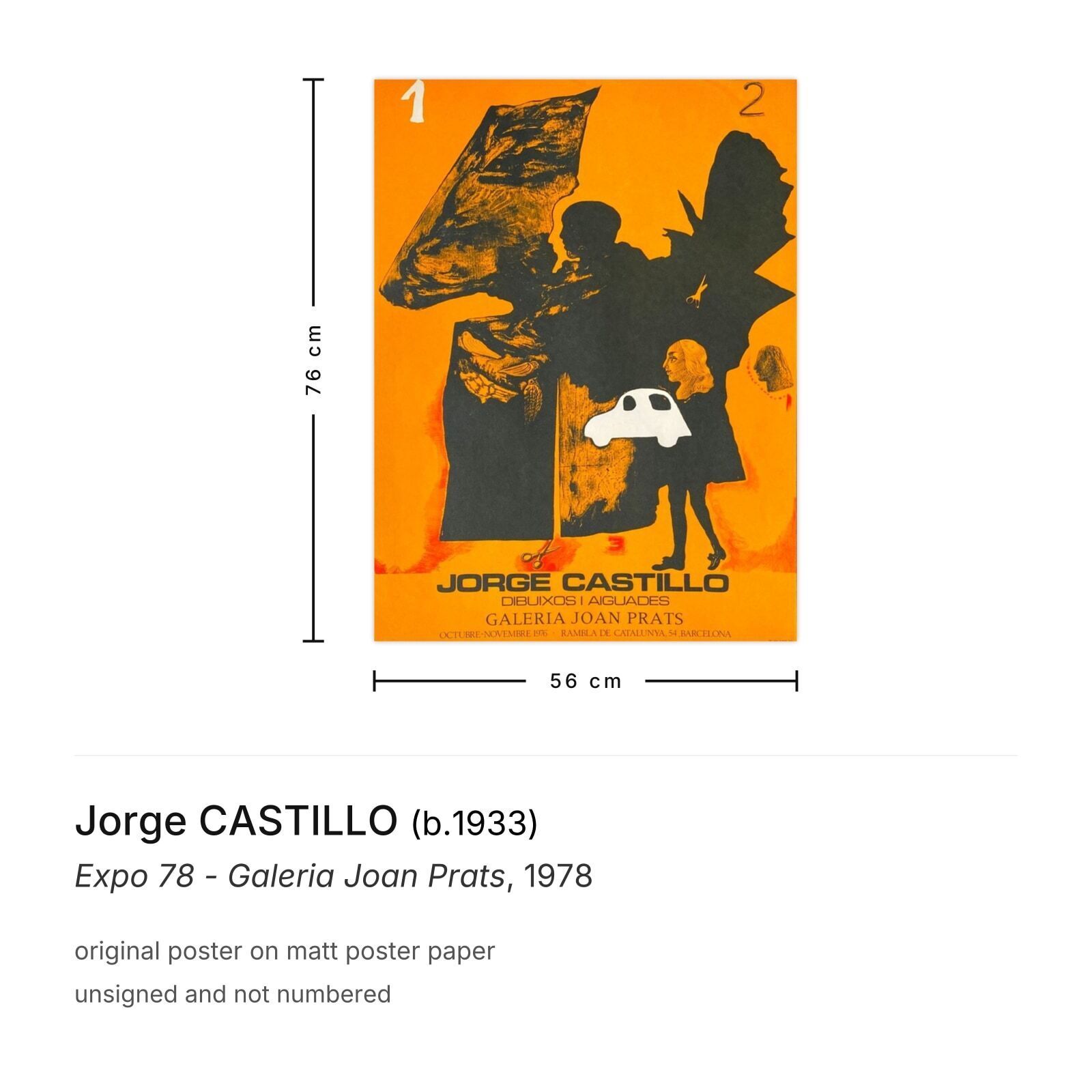 Jorge Castillo Poster Expo 78 Galeria Joan Prats photo furniture
