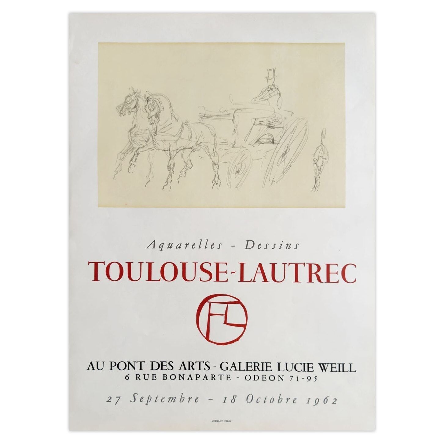 Henri Toulouse Lautrec Poster Expo 62   Au Pont Des Arts   Galerie Lucie Weill