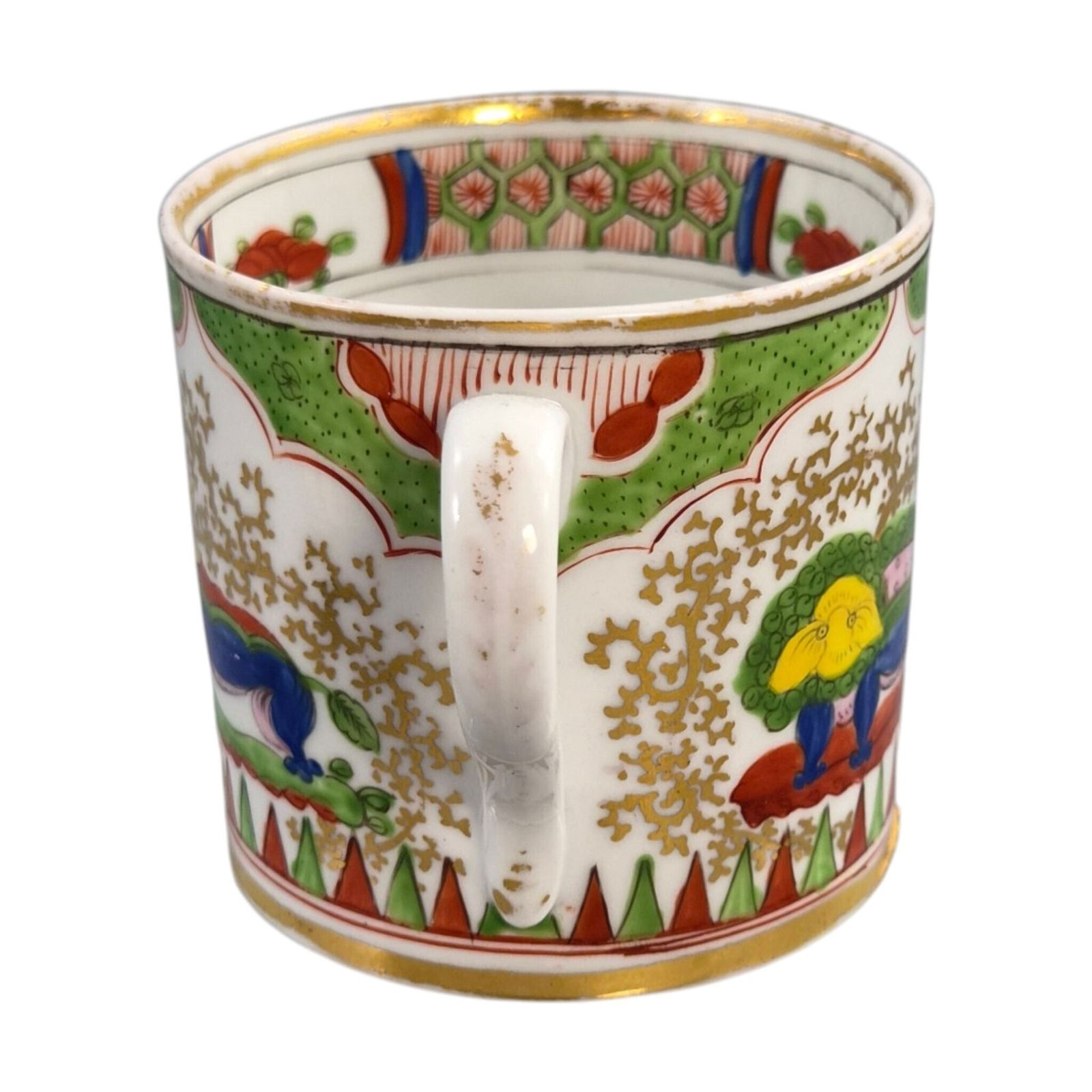 Worcester Dragon In Compartments Coffee Cup And Saucer, ca. 1820 photo Woonaccessoires