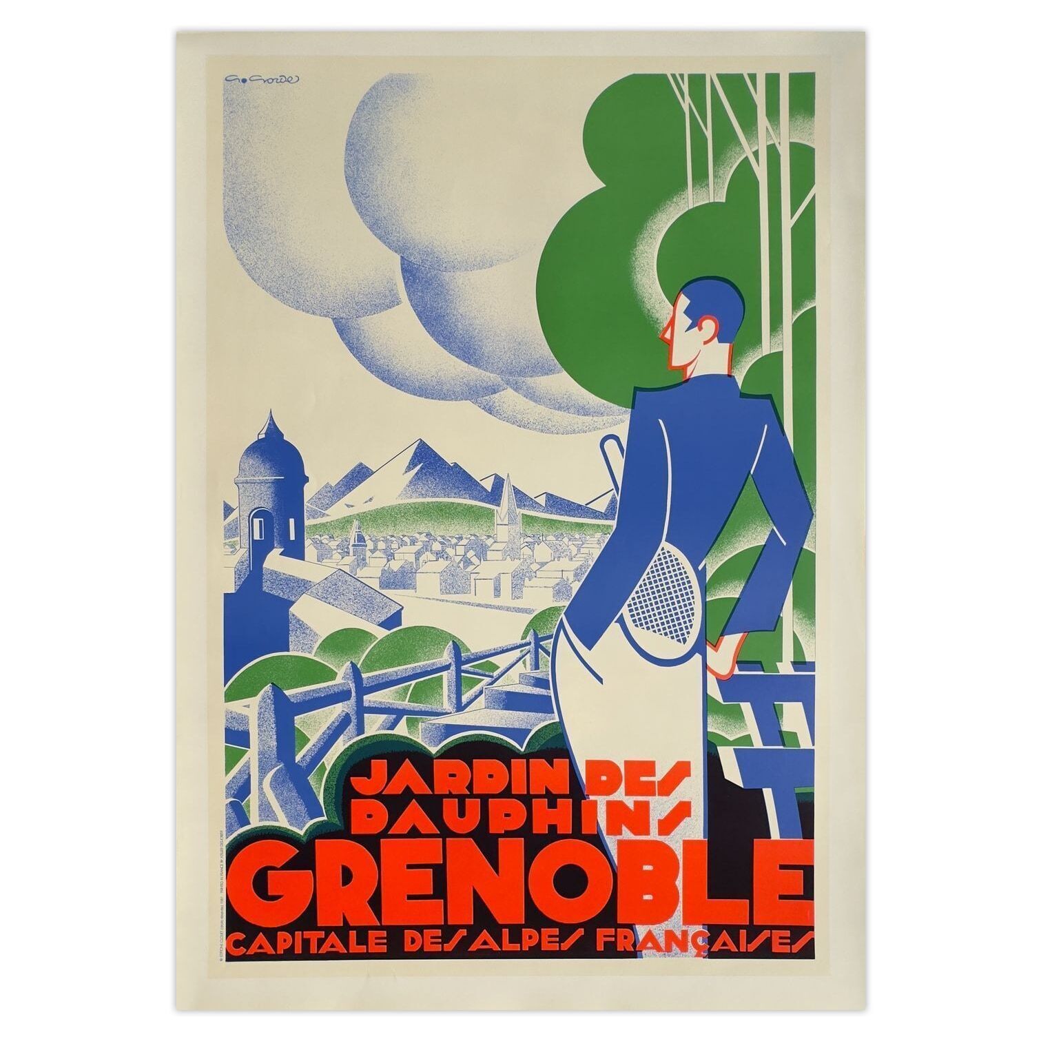 Collectif   Publicite Poster Grenoble Capitale Des Alpes Par Gorde 1987