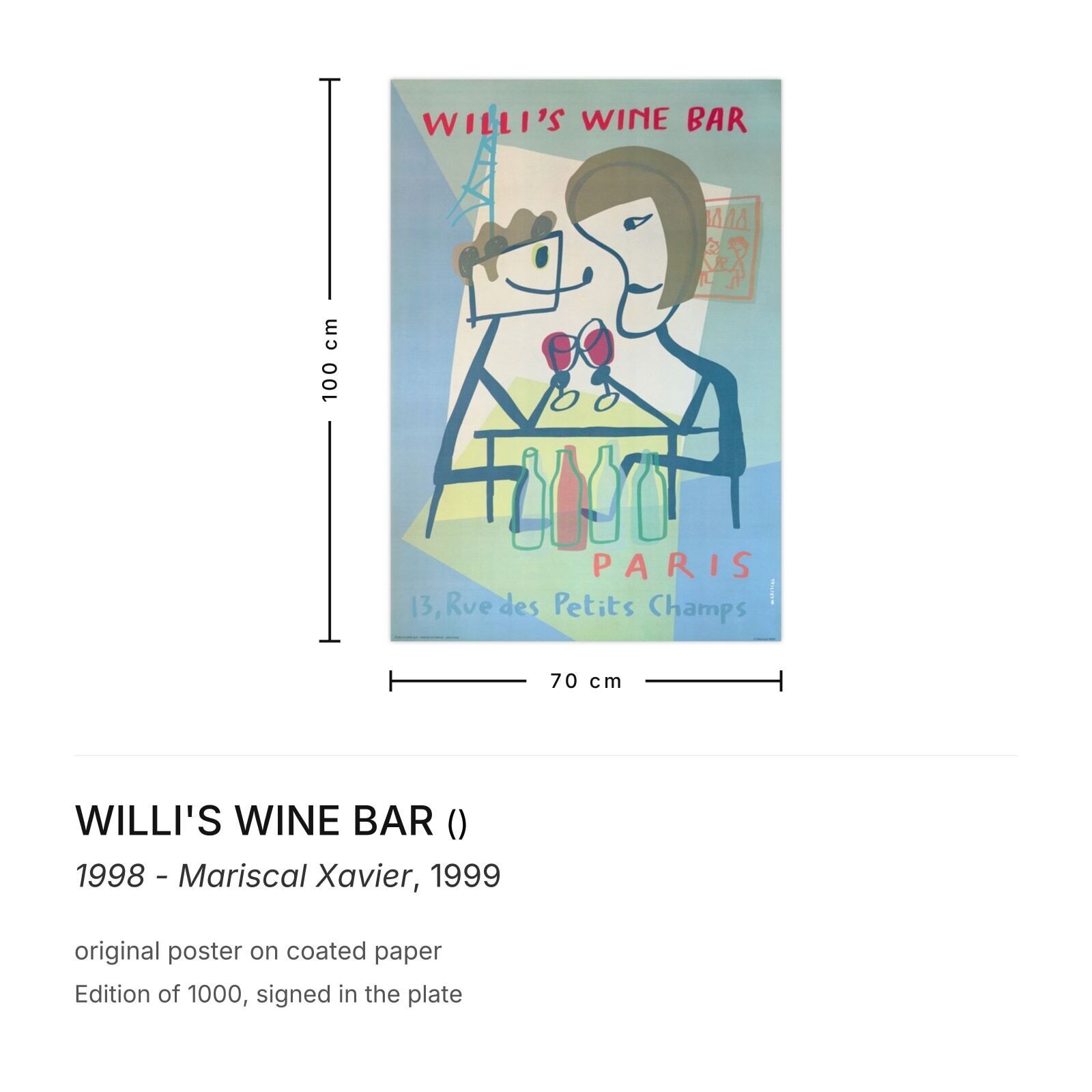 Willi's Wine Bar Poster 1998   Mariscal Xavier 1999 photo furniture