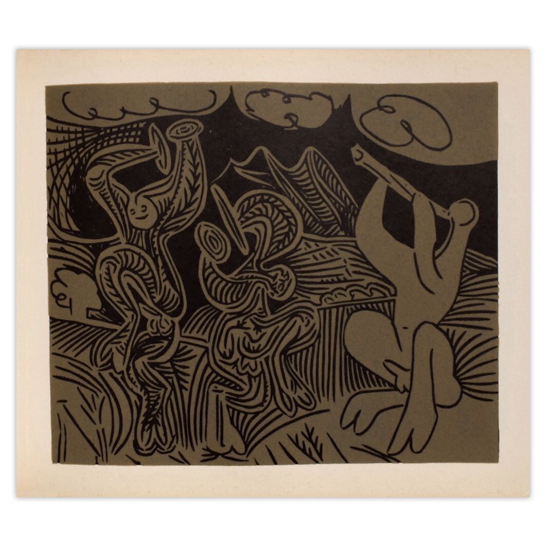 Pablo Picasso Linocut Lc   Danseurs Et Musicien 1962