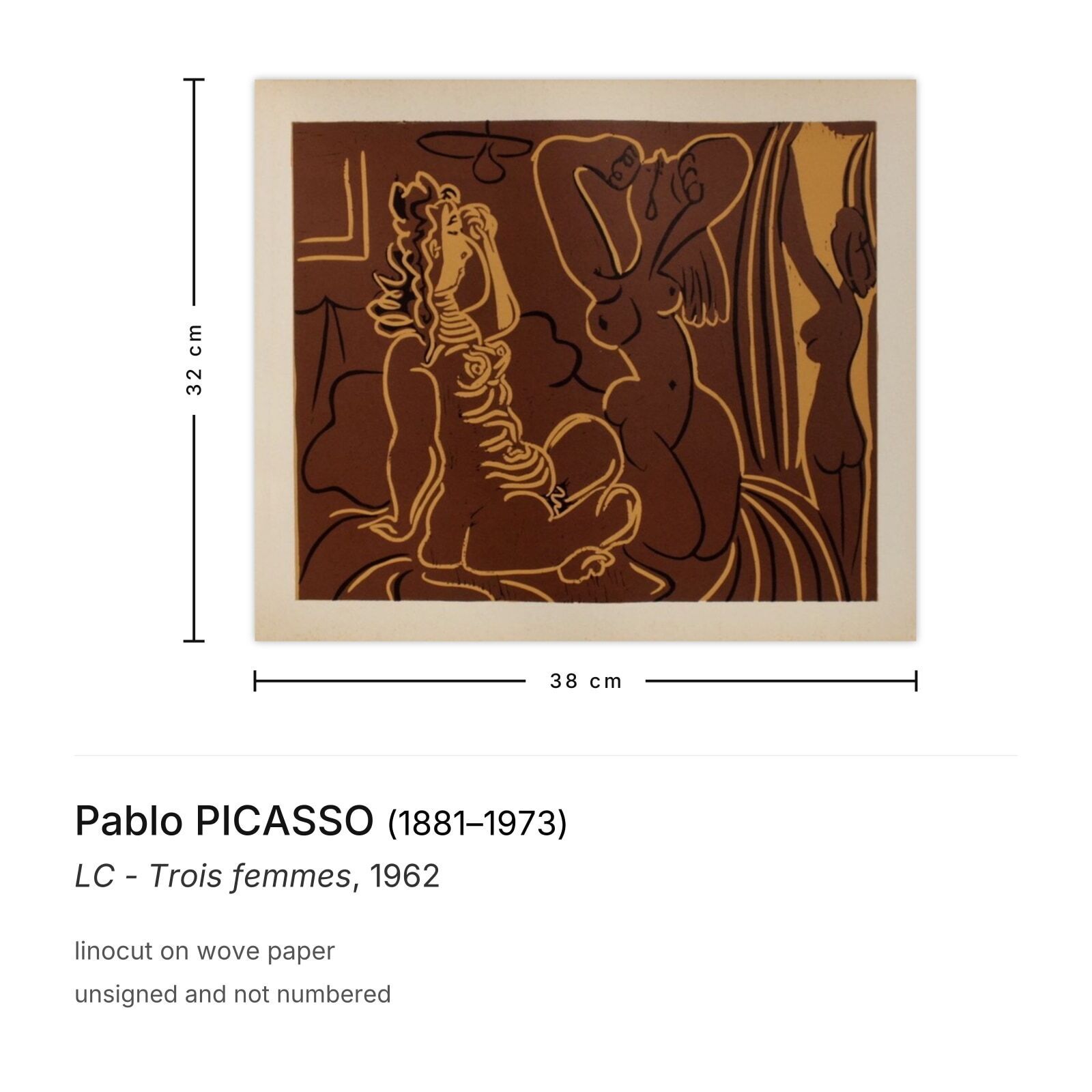 Pablo Picasso Linocut Lc Trois Femmes 1962 photo furniture