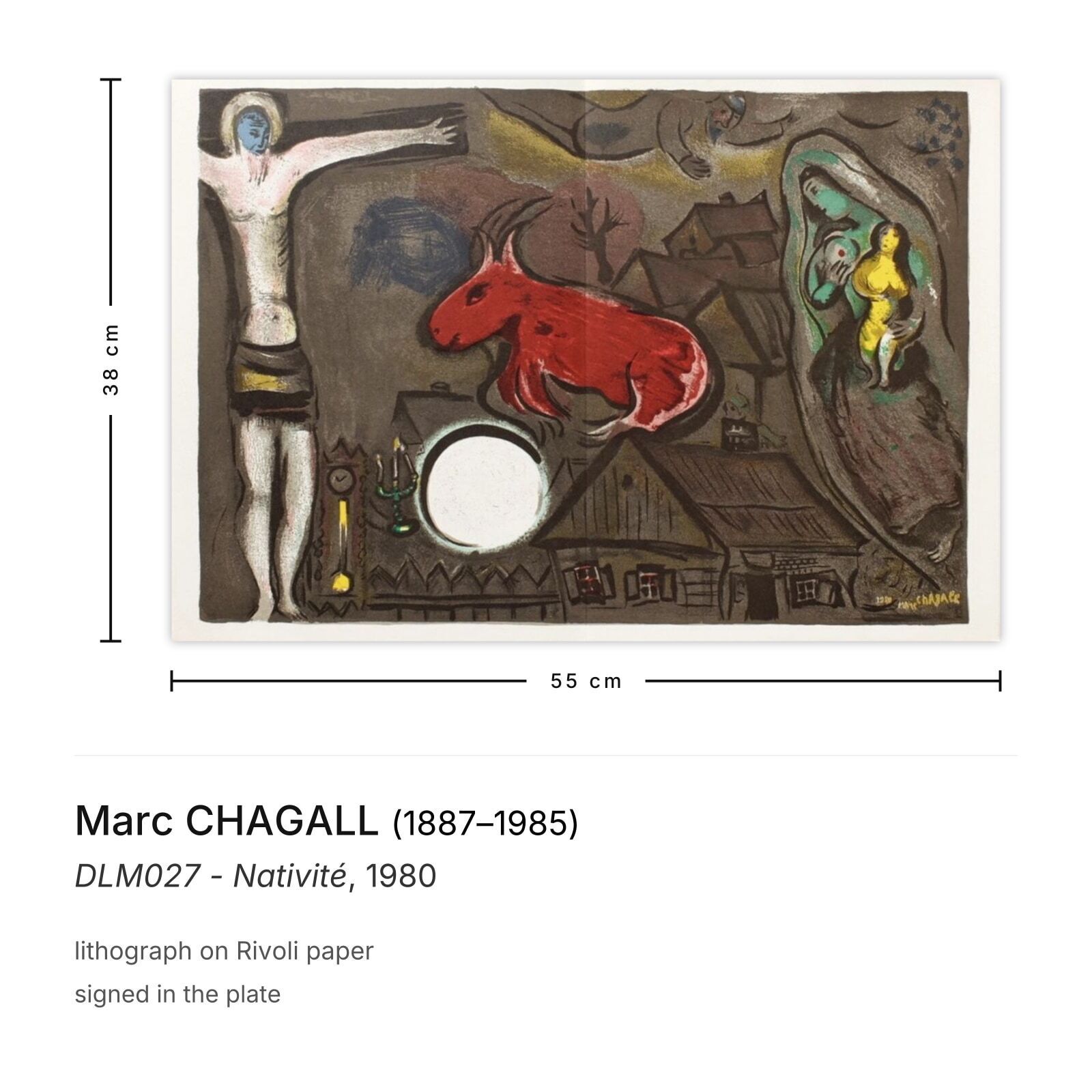 Marc Chagall Lithograph Dlm027   Nativité 1980 photo furniture