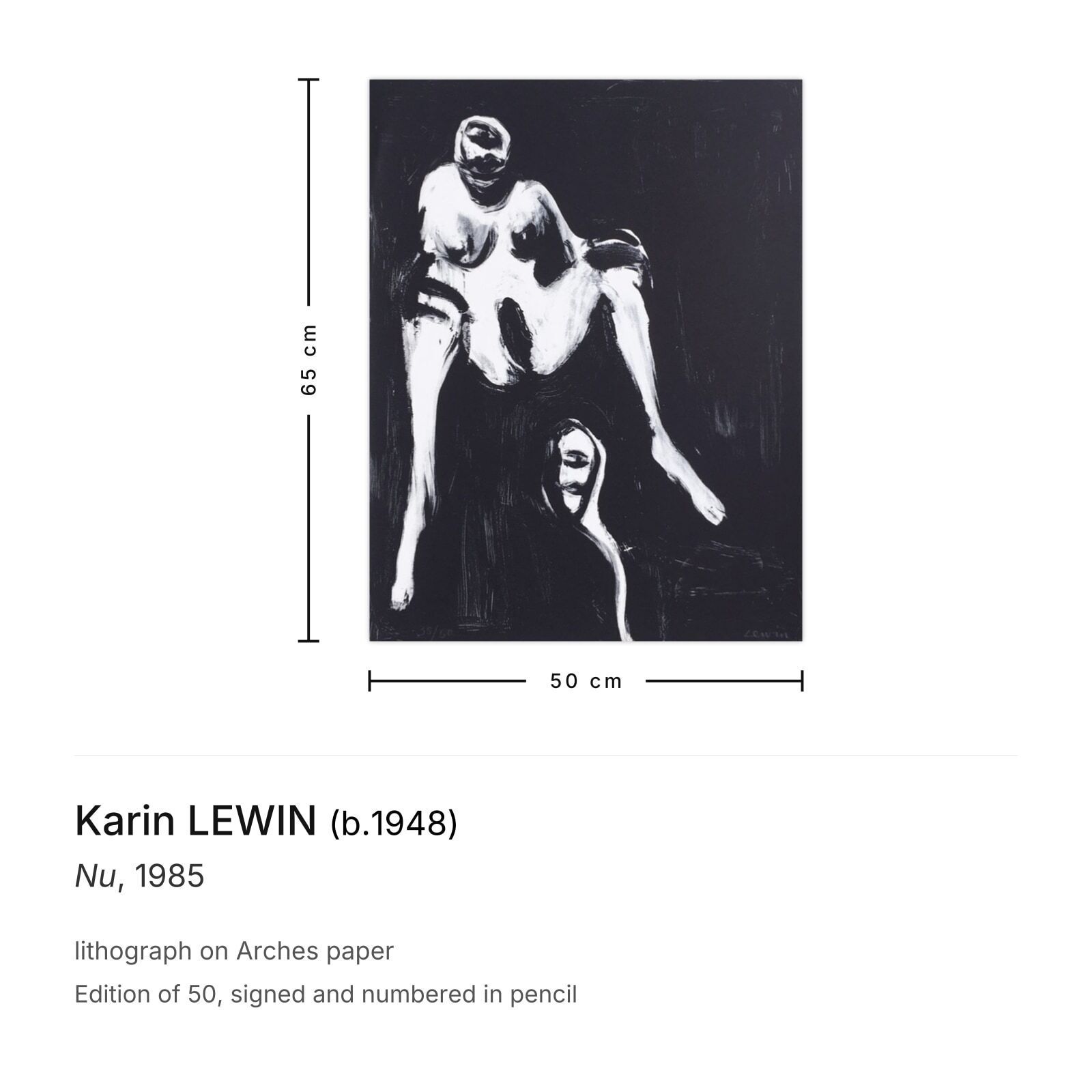 Karin Lewin Gesigneerde Lithografie Nu 1985 photo furniture