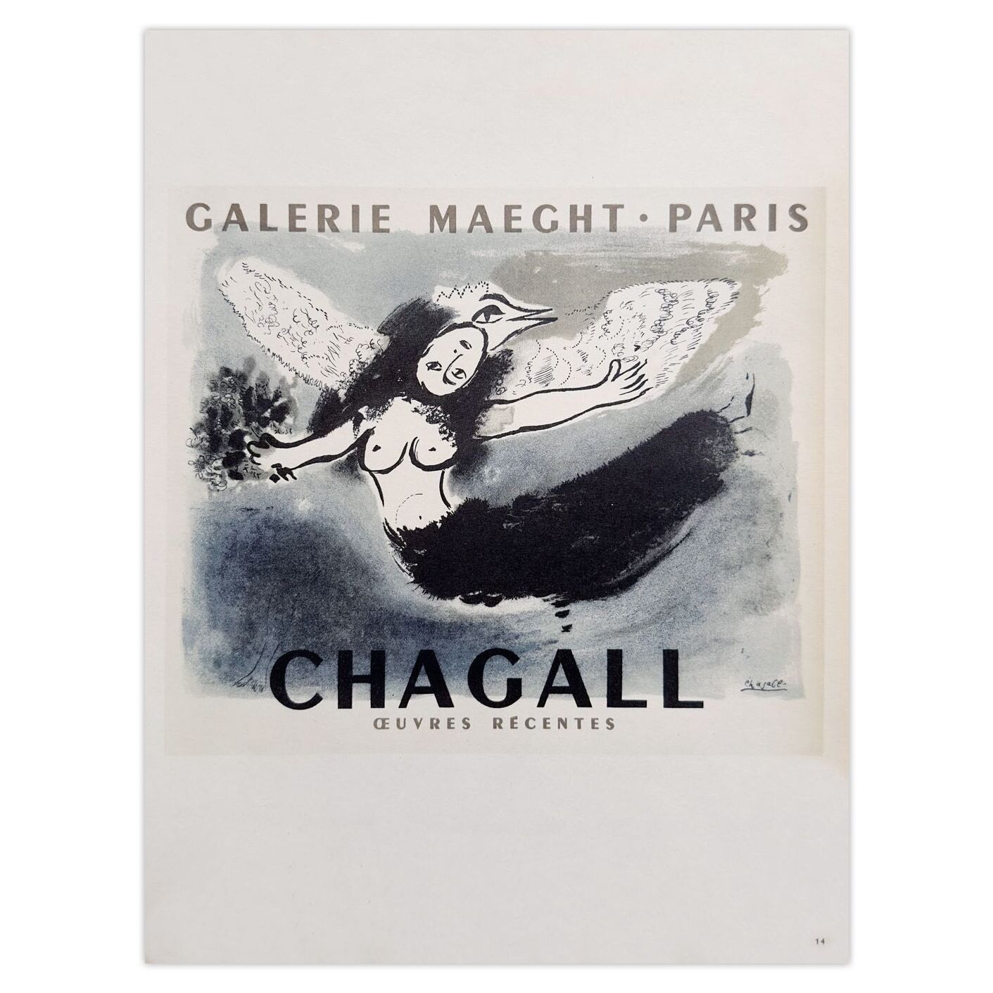 Affiche Marc Chagall AF 1950 Galerie Maeght 1959