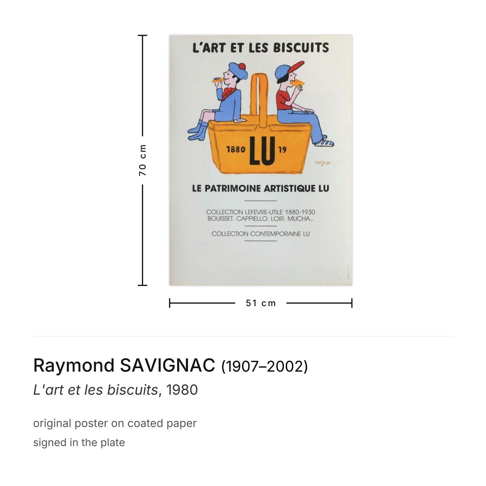 Raymond Savignac Poster L'art Et Les Biscuits 1980 photo furniture