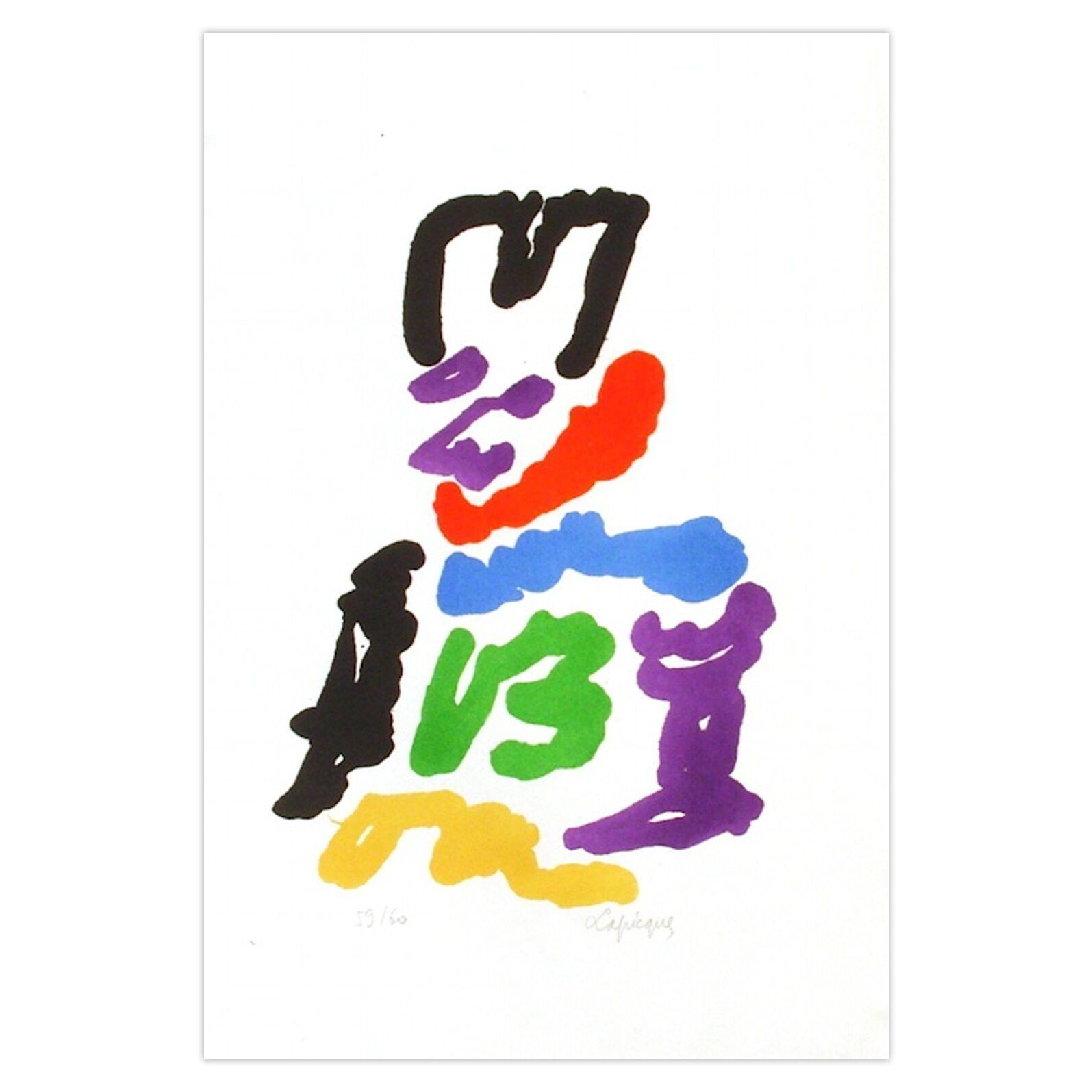Charles Lapicque Gesigneerde Lithografie Portraits VII : Après La Fête 1952