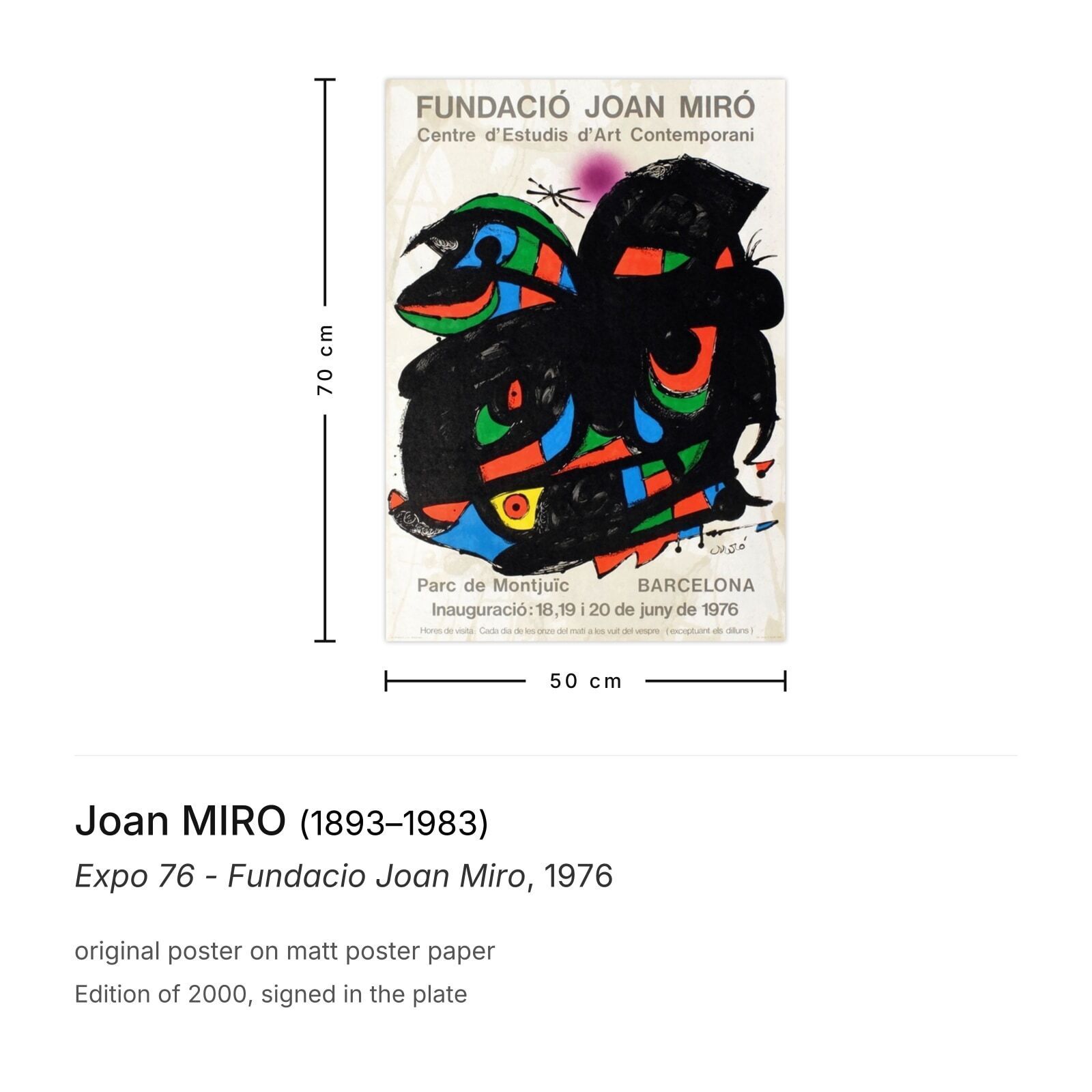 Joan Miro Poster Expo 76   Fundacio Joan Miro photo furniture