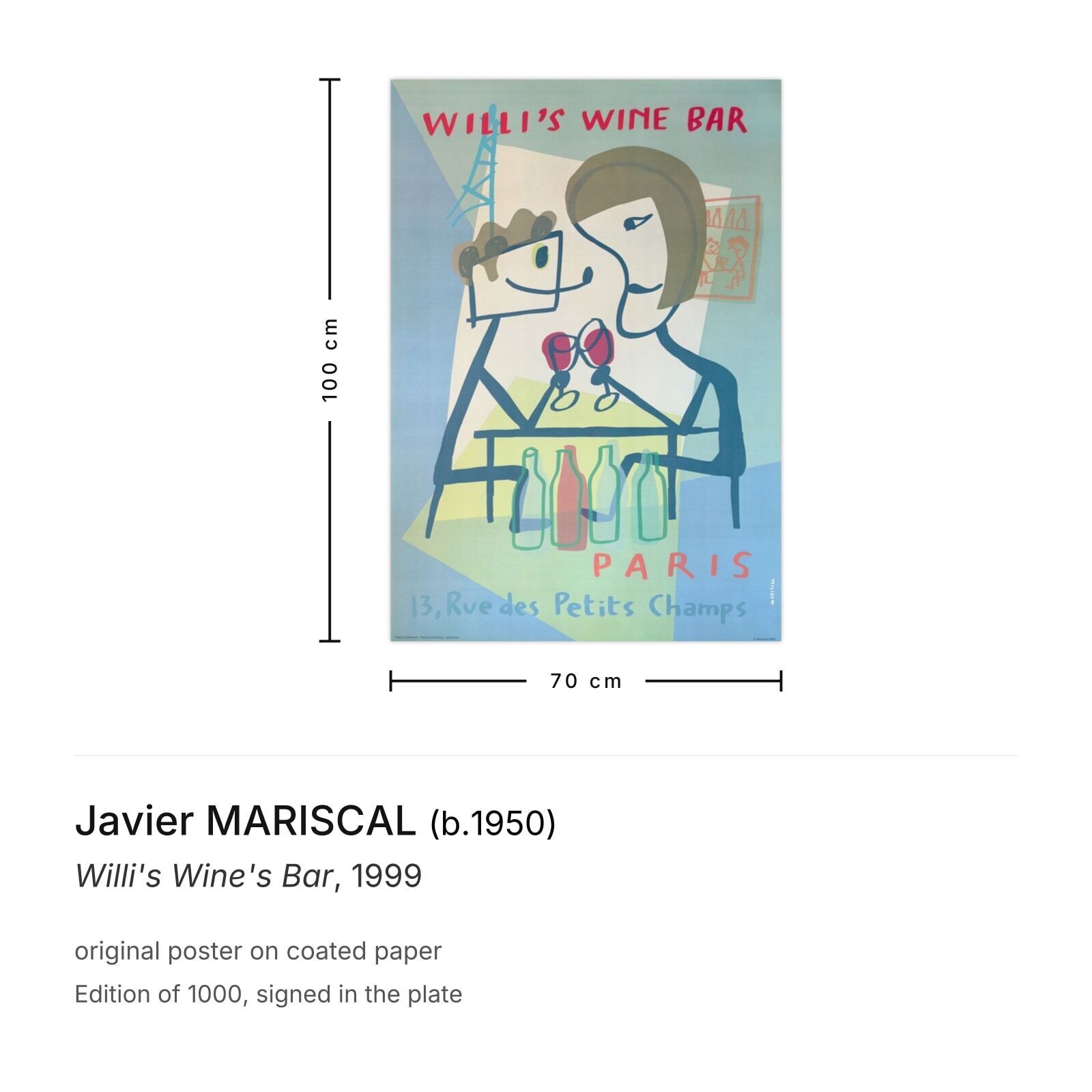 Javier Mariscal Poster Willi's Wine's Bar 1999 photo furniture