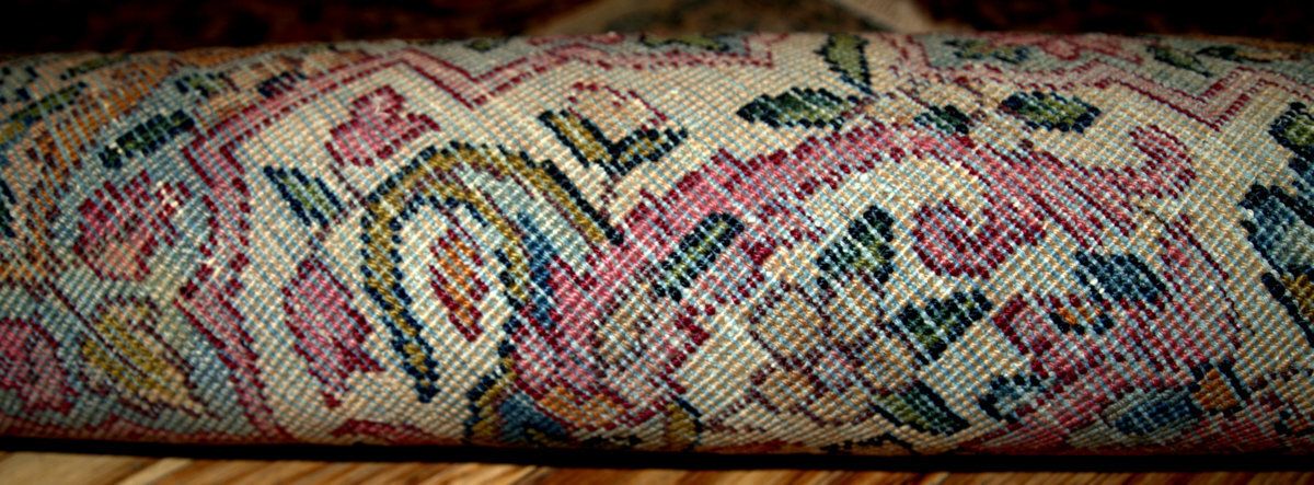 Tapis oriental fait main, 97 x 149 cm, bleu ciel et rose, vers 1920 photo buy