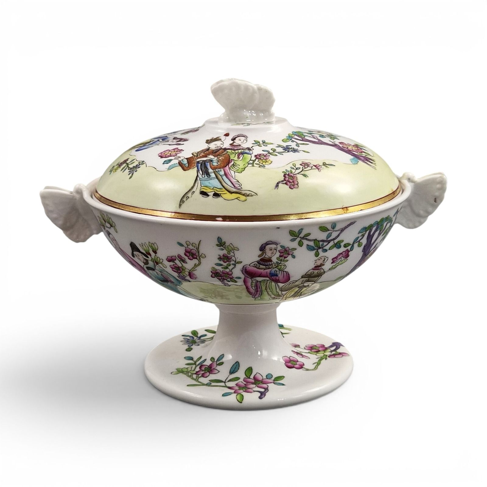 Rare Spode Felspar Porcelain Butterfly Handled Pedestal Bowl, C.1821