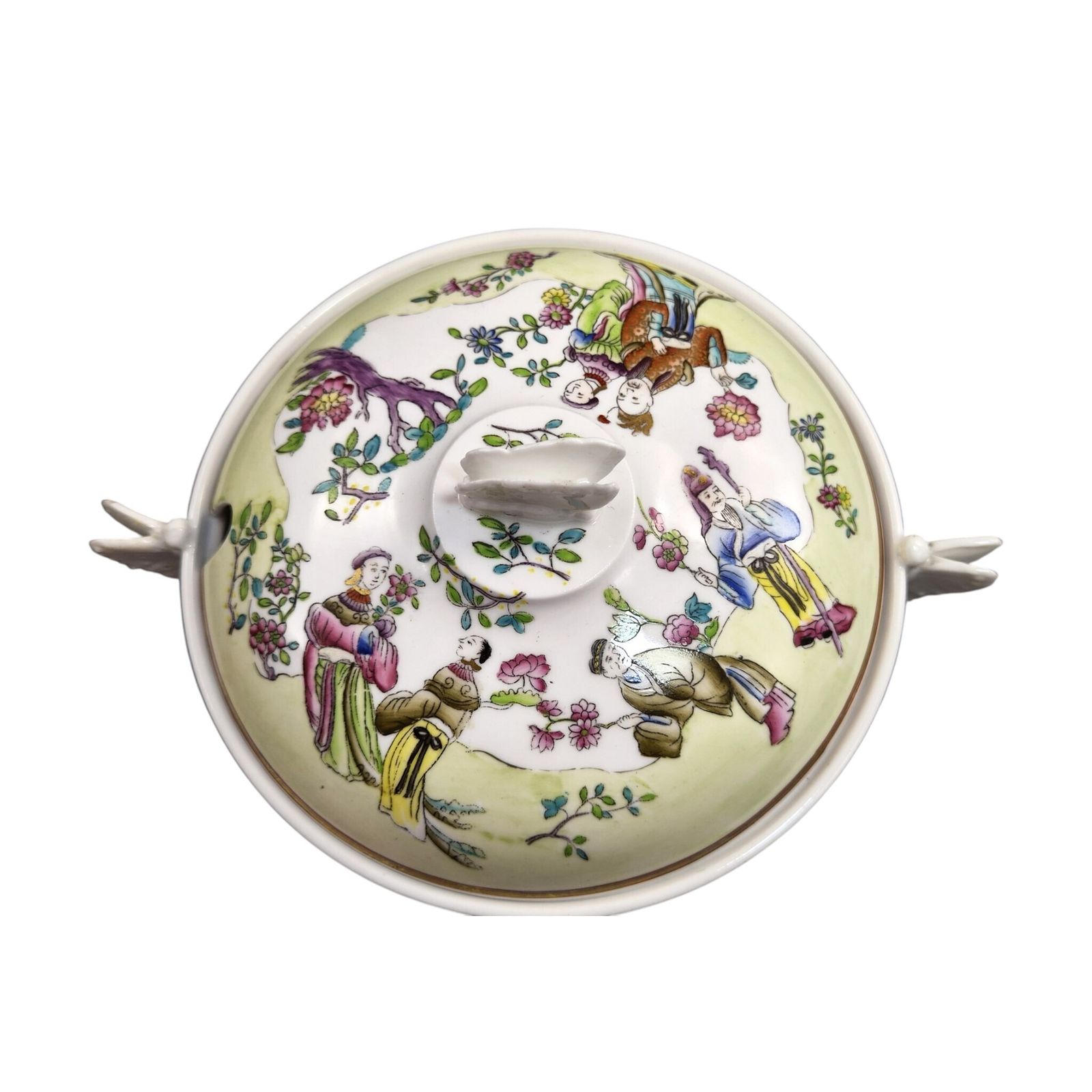 Zeldzame Spode Felspar Porcelain schaal op voetstuk met vlinderhengsel, ca. 1821 photo vinterior